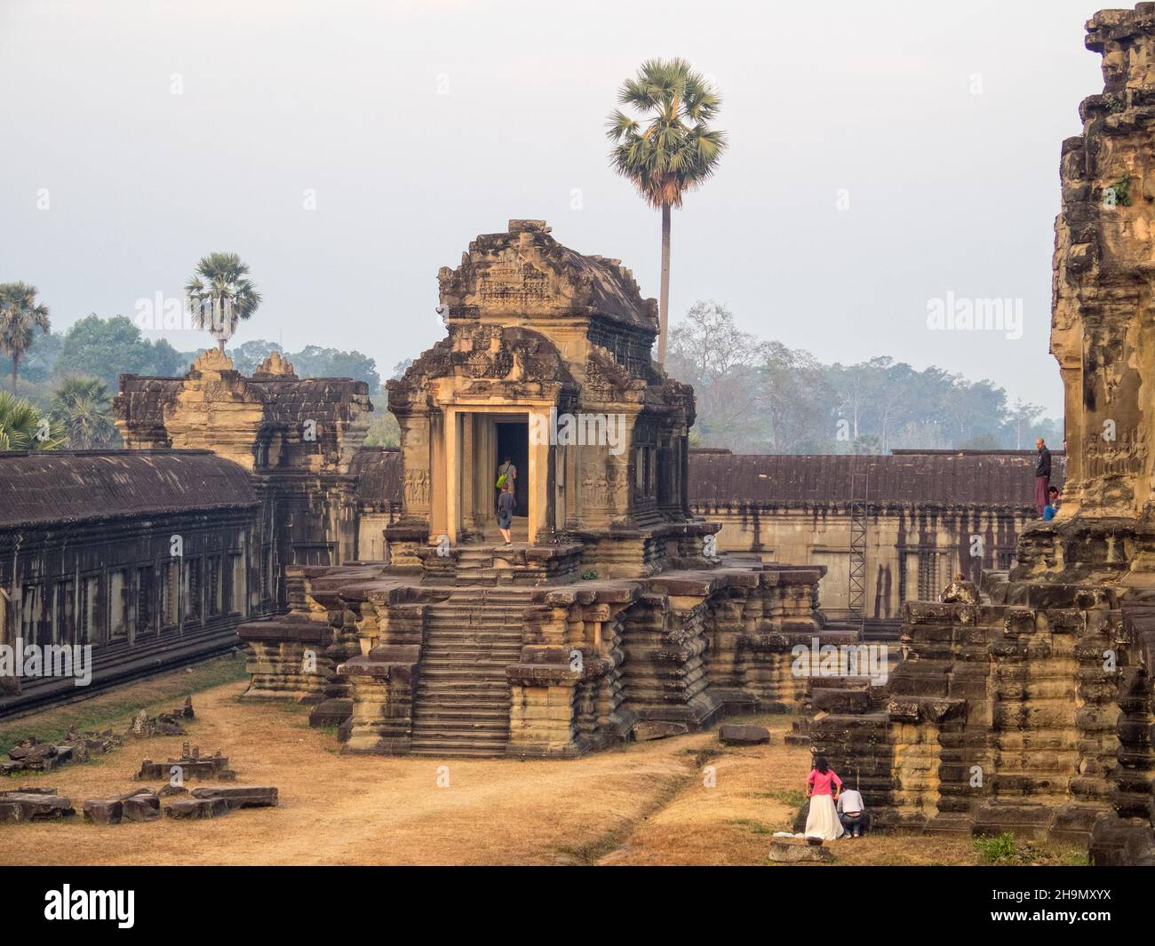 One of the libraries of Angkor Wat in the early morning light - Siem Reap, Cambodia Stock Photo