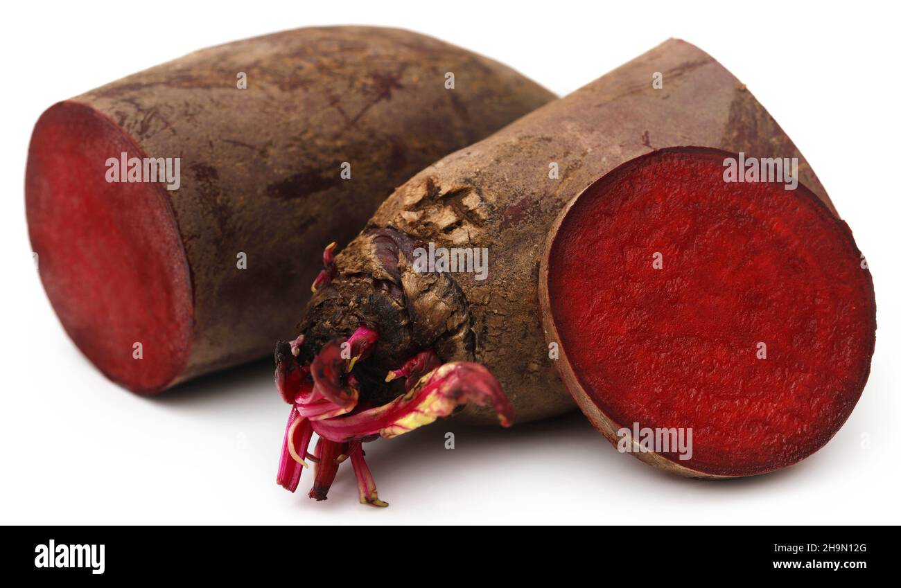 Beetroot sliced over white background Stock Photo