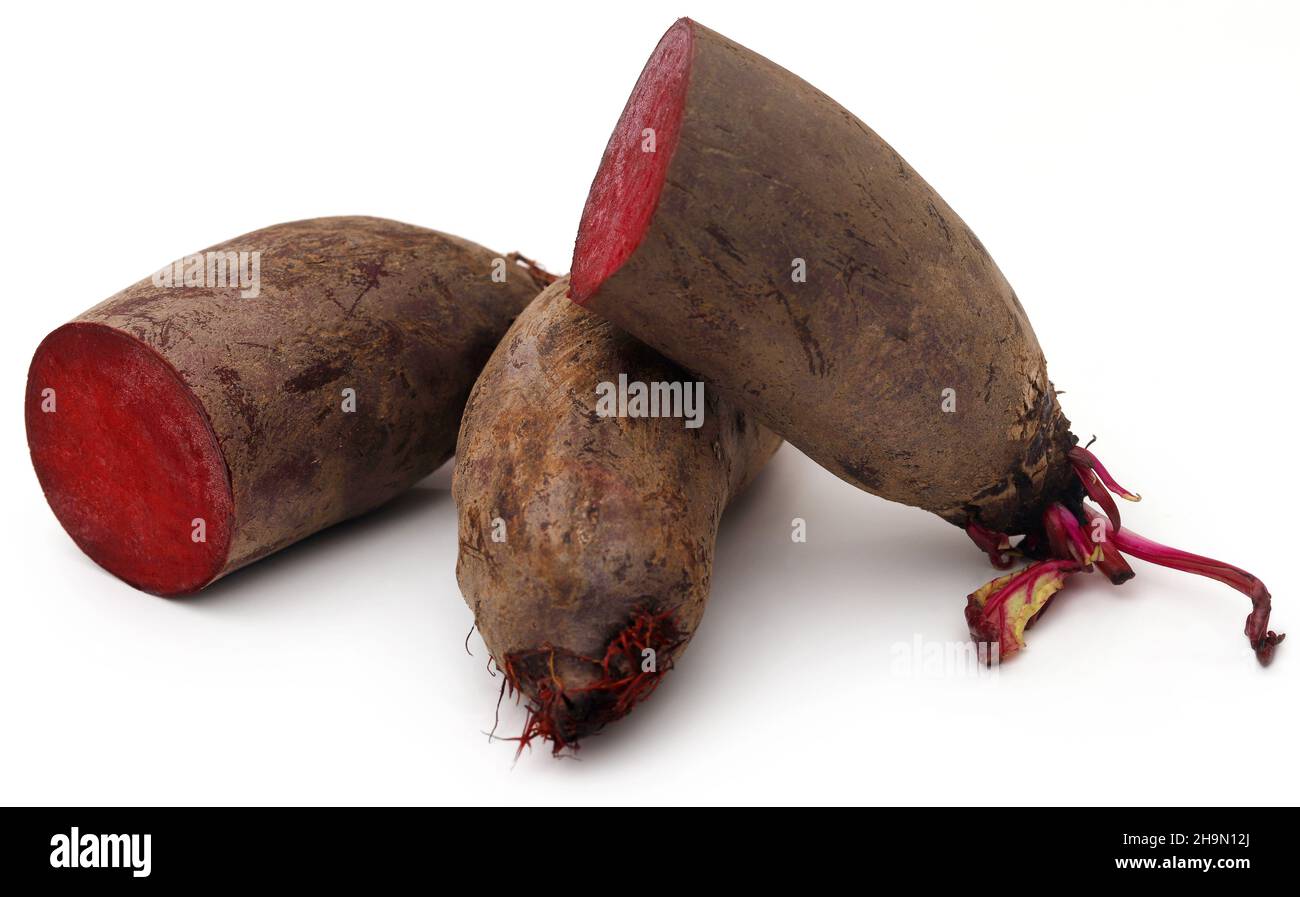 Beetroot sliced over white background Stock Photo