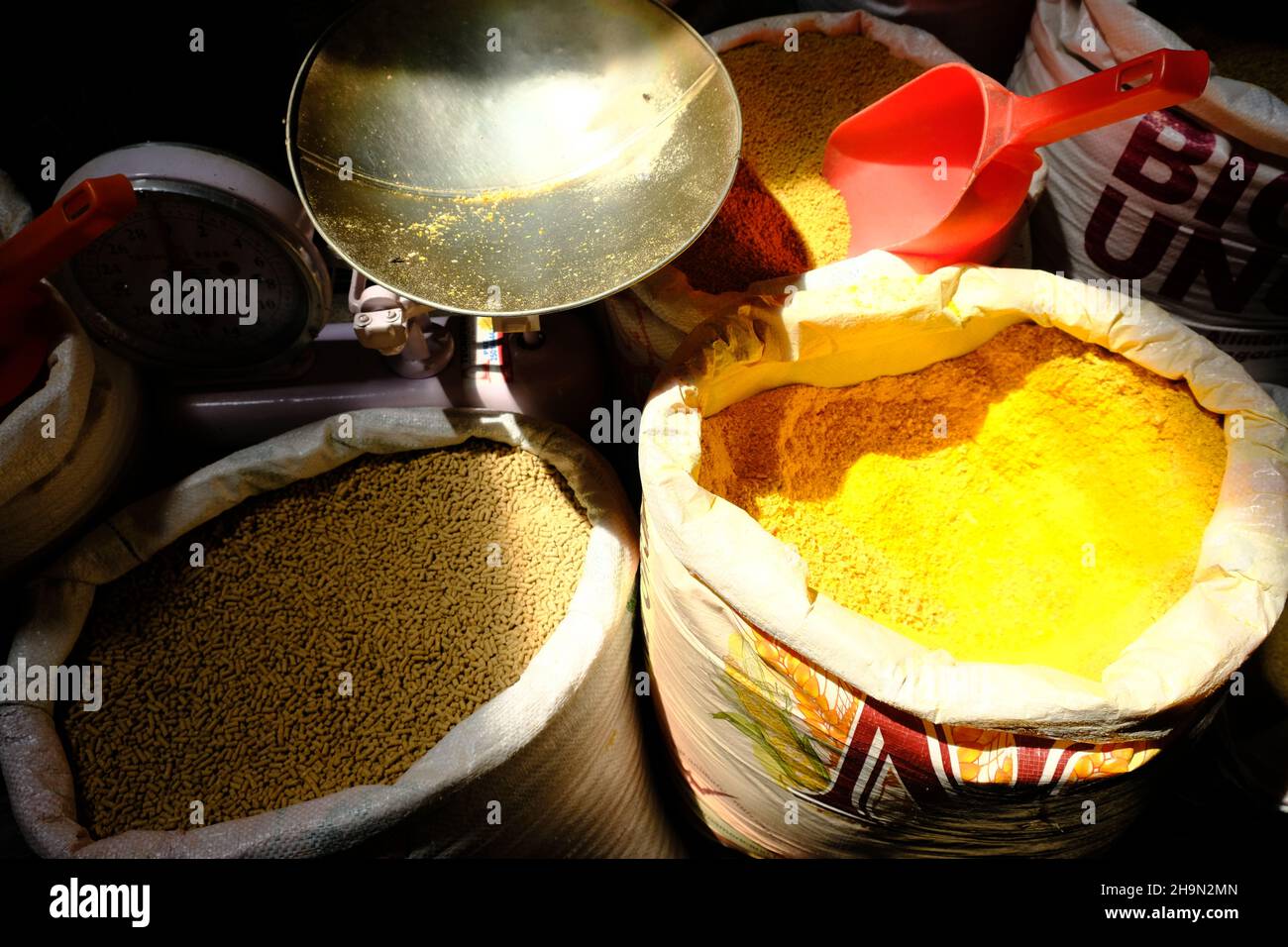 Guatemala Chichicastenango Plaza y Mercado - Corn Flour Stock Photo