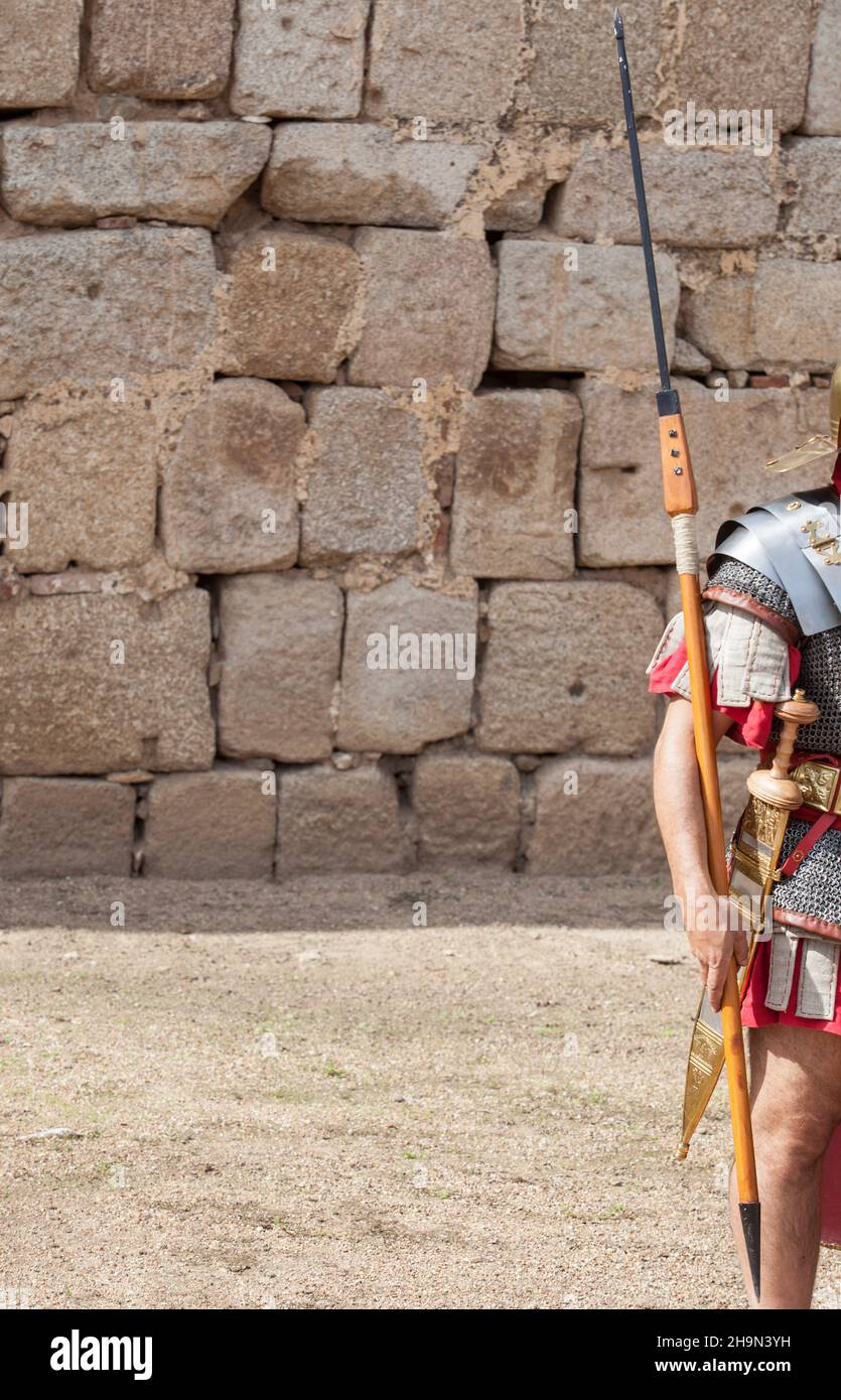 Soldier Holding The Pilum Ancient Roman Army Javelin Granite Ashlar soldier-holding-the-pilum-ancient-roman-army-javelin-granite-ashlar