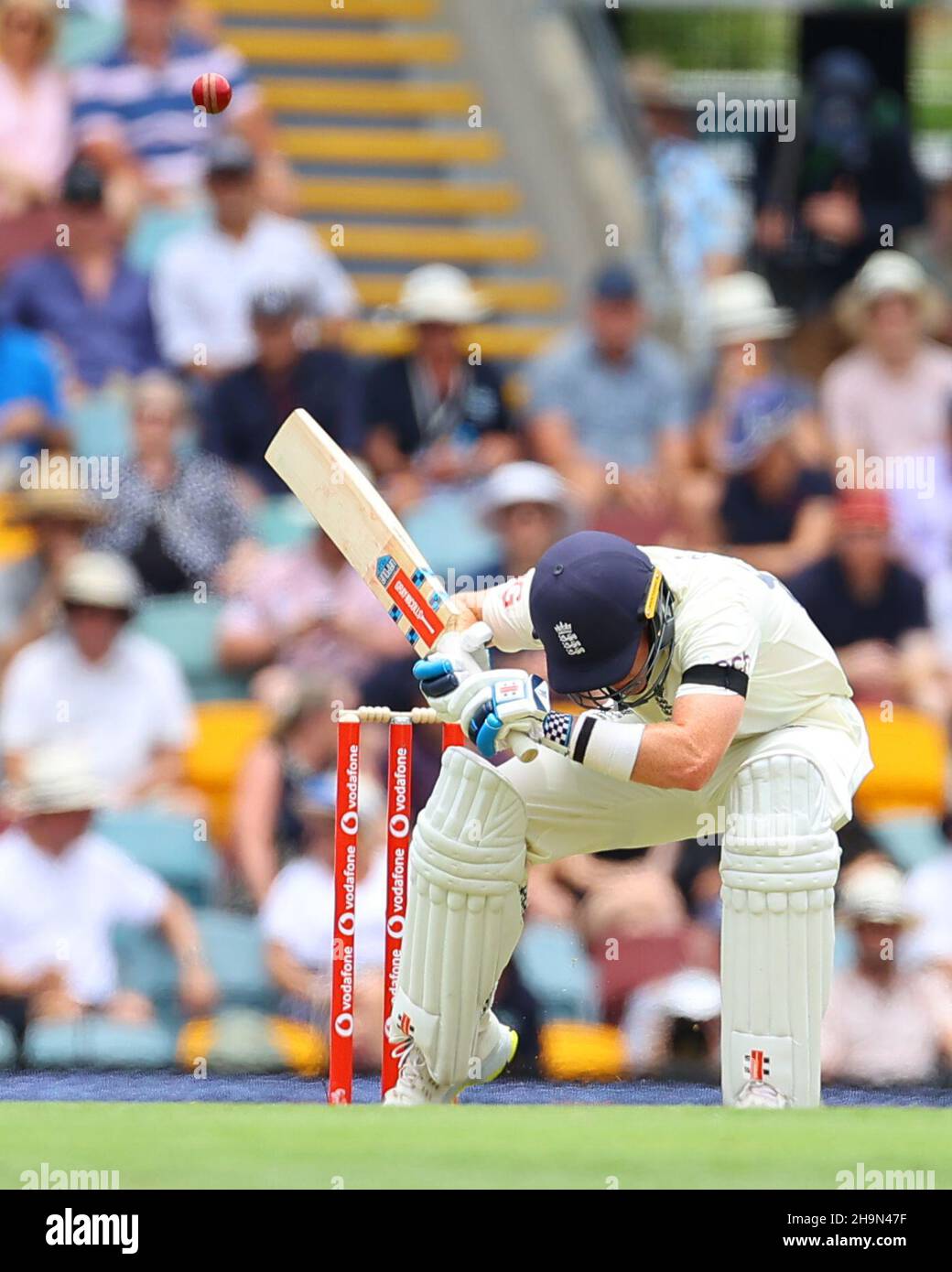 Ollie Pope, ducks a ball from Stuart Broad Stock Photo Alamy