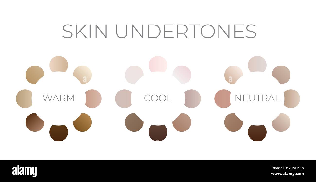 Gradient Skin Color Swatches with Undertones Stock Vector