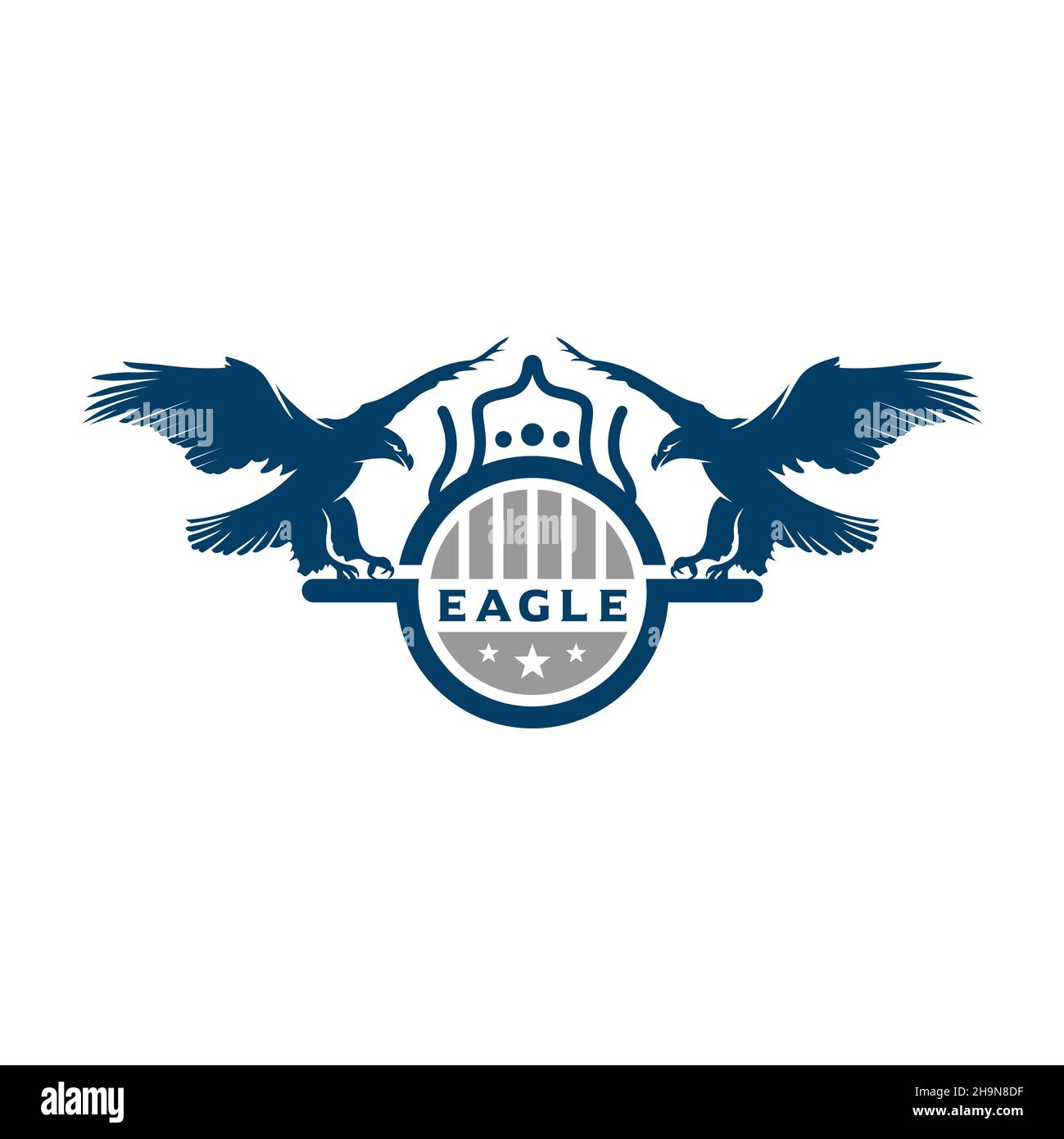 eagle shield logo design template Stock Photo - Alamy