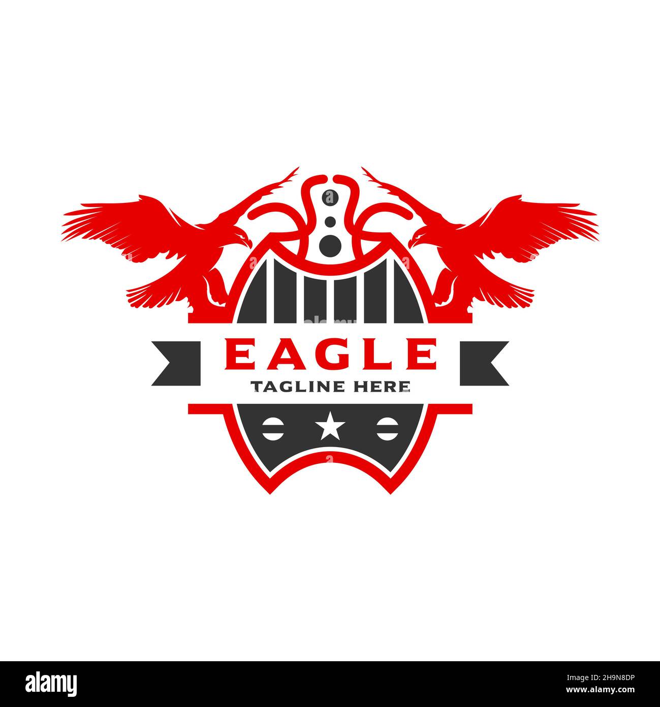 eagle shield logo design template Stock Photo - Alamy