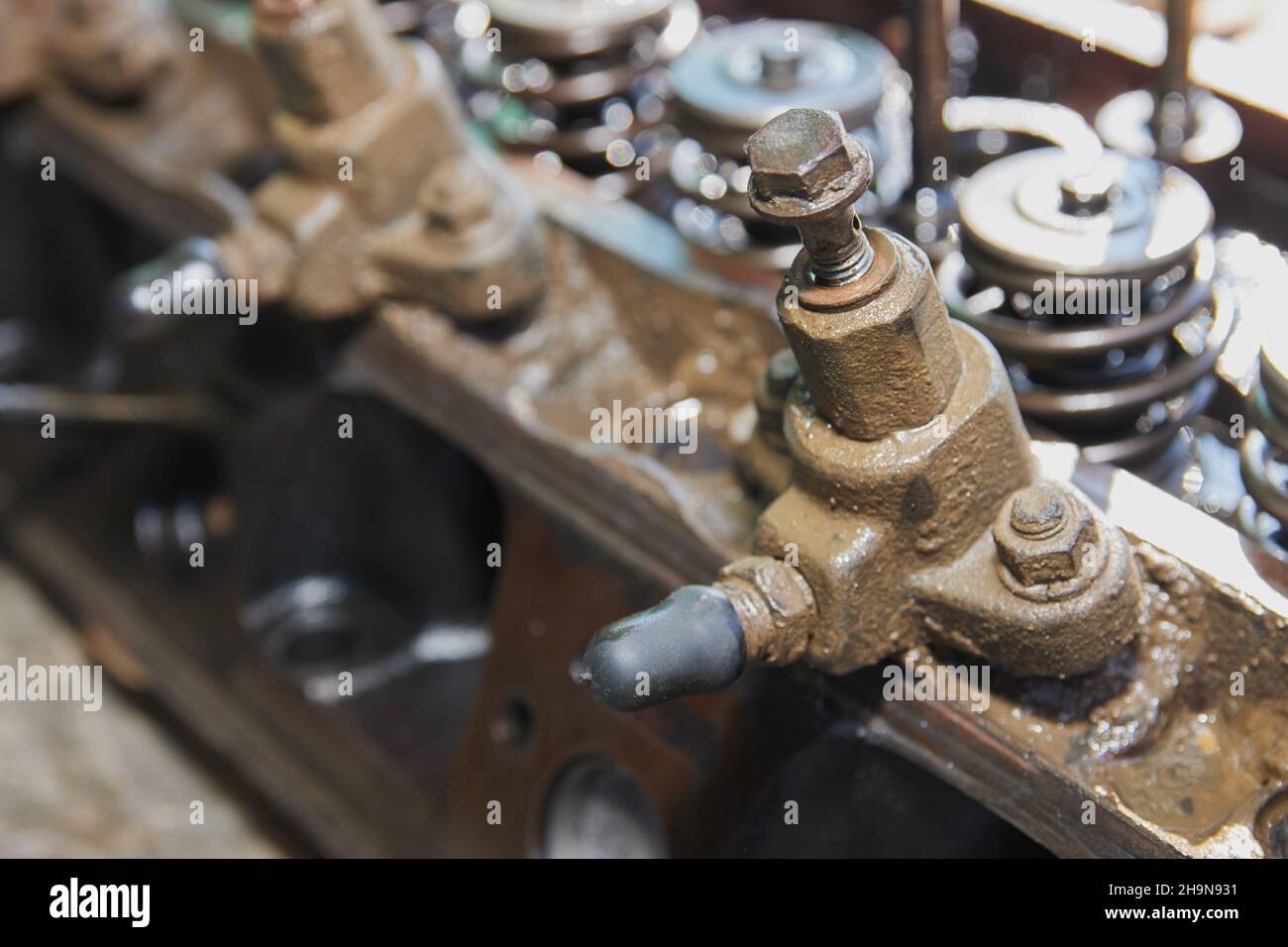 Fuel Injector and Intake Valve and Exhaust Valve on Cylinder Head of