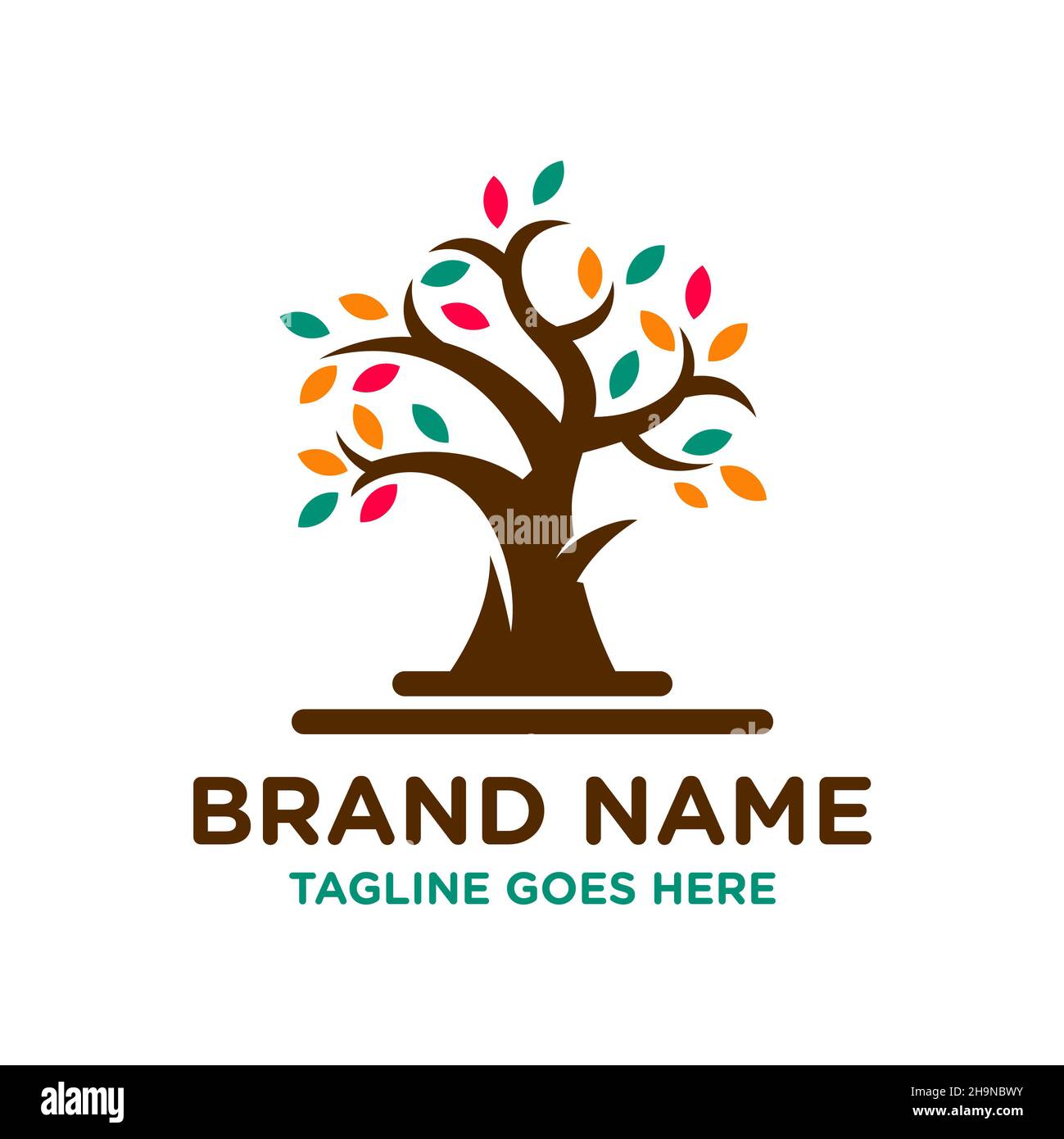 tree logo design template Stock Photo Alamy