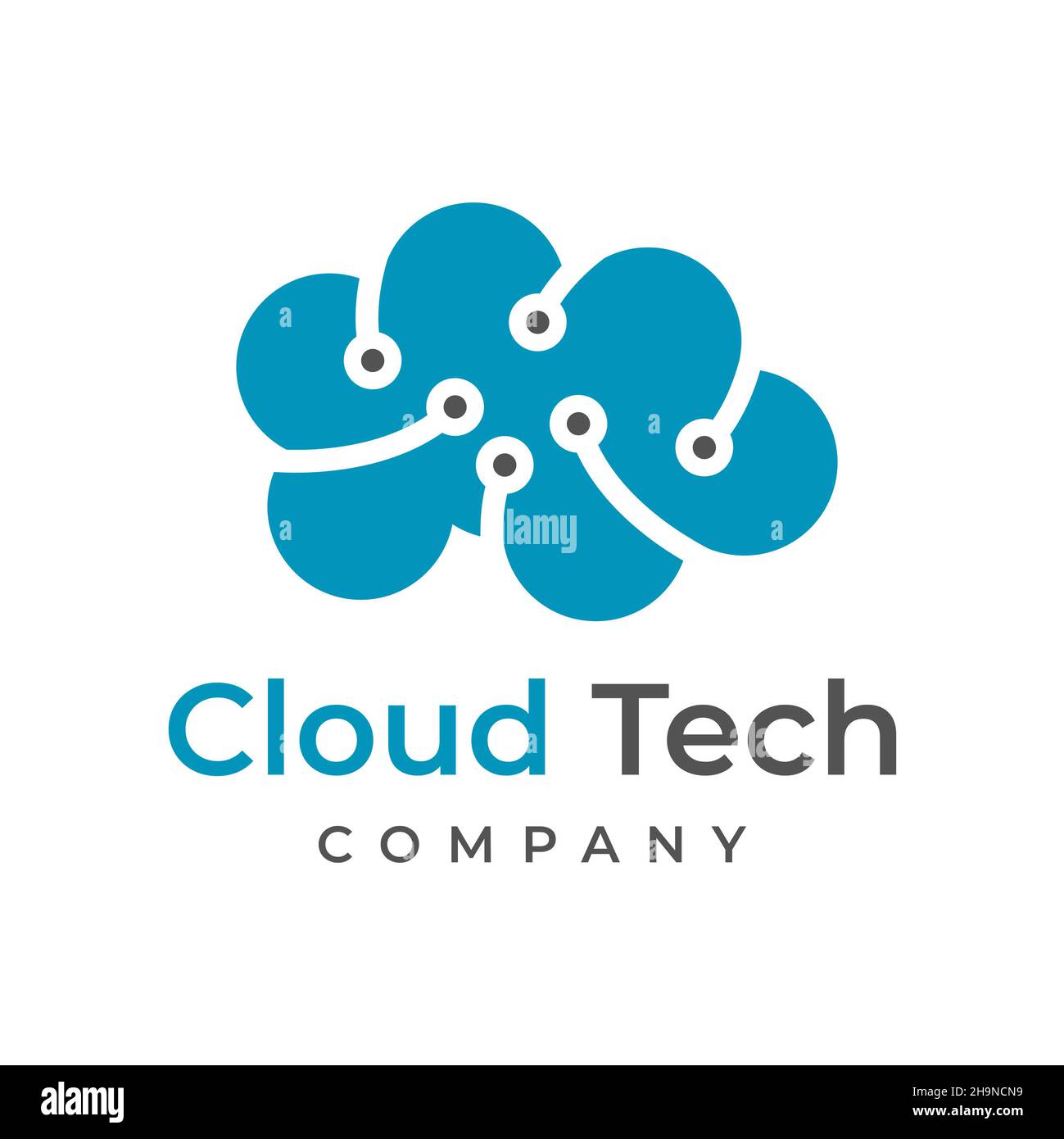 cloud tech logo design template Stock Photo - Alamy