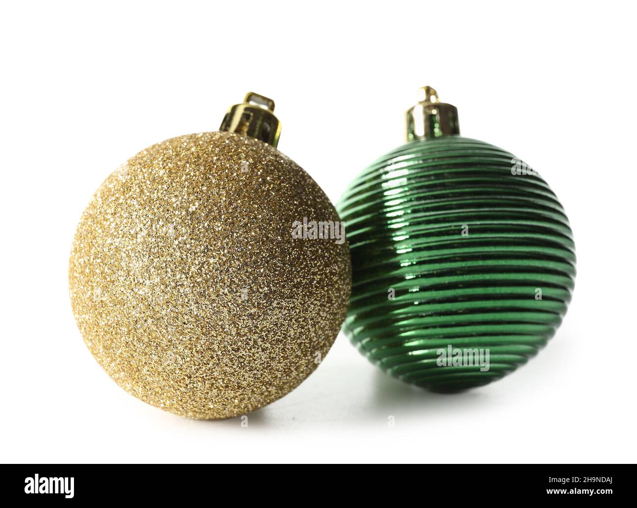 Bright Christmas balls isolated on white background Stock Photo - Alamy