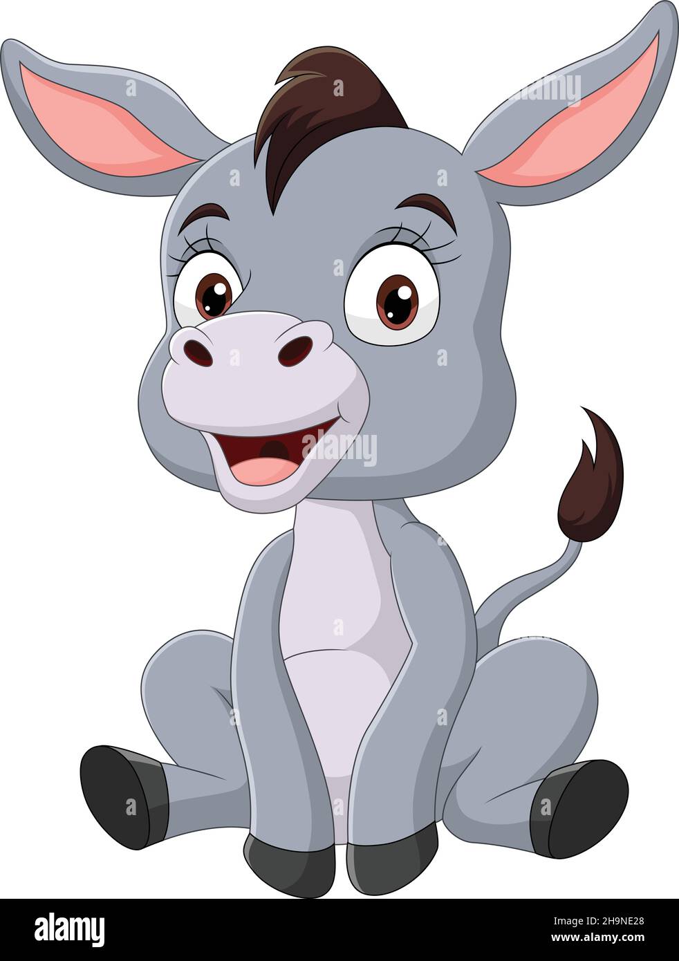 Cute baby donkey cartoon sitting Stock Vector Image & Art - Alamy