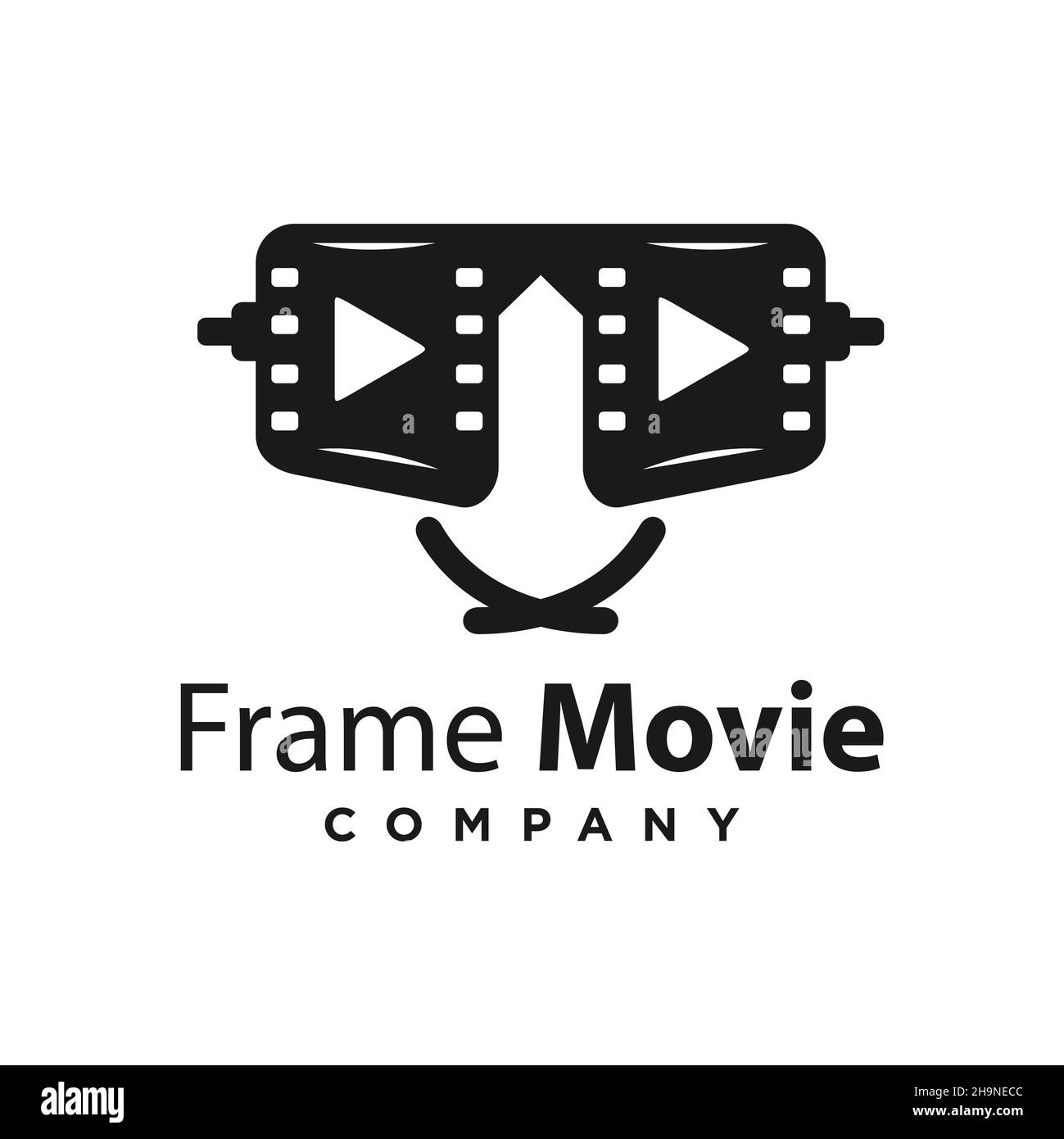 glasses movie logo design template Stock Photo