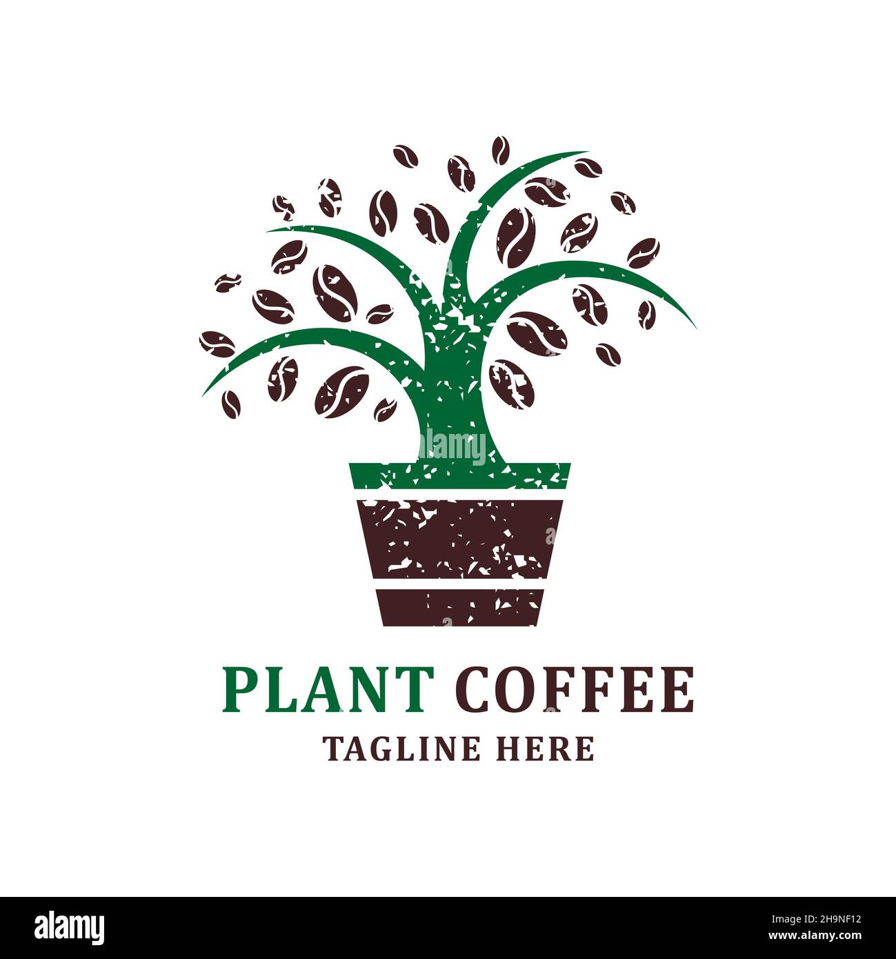 coffee plant logo design template Stock Photo Alamy