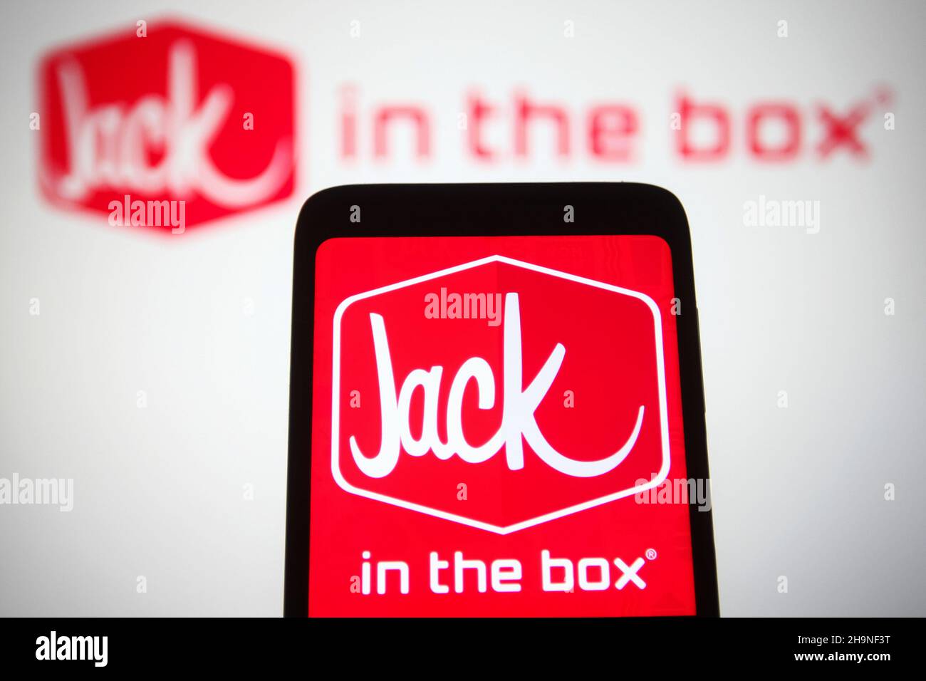 レア！　ジャックインザボックス　旧ロゴ　看板　ロードサイン　ガレージ　USA Jack in the box sign hi-res stock photography and images - Alamy
