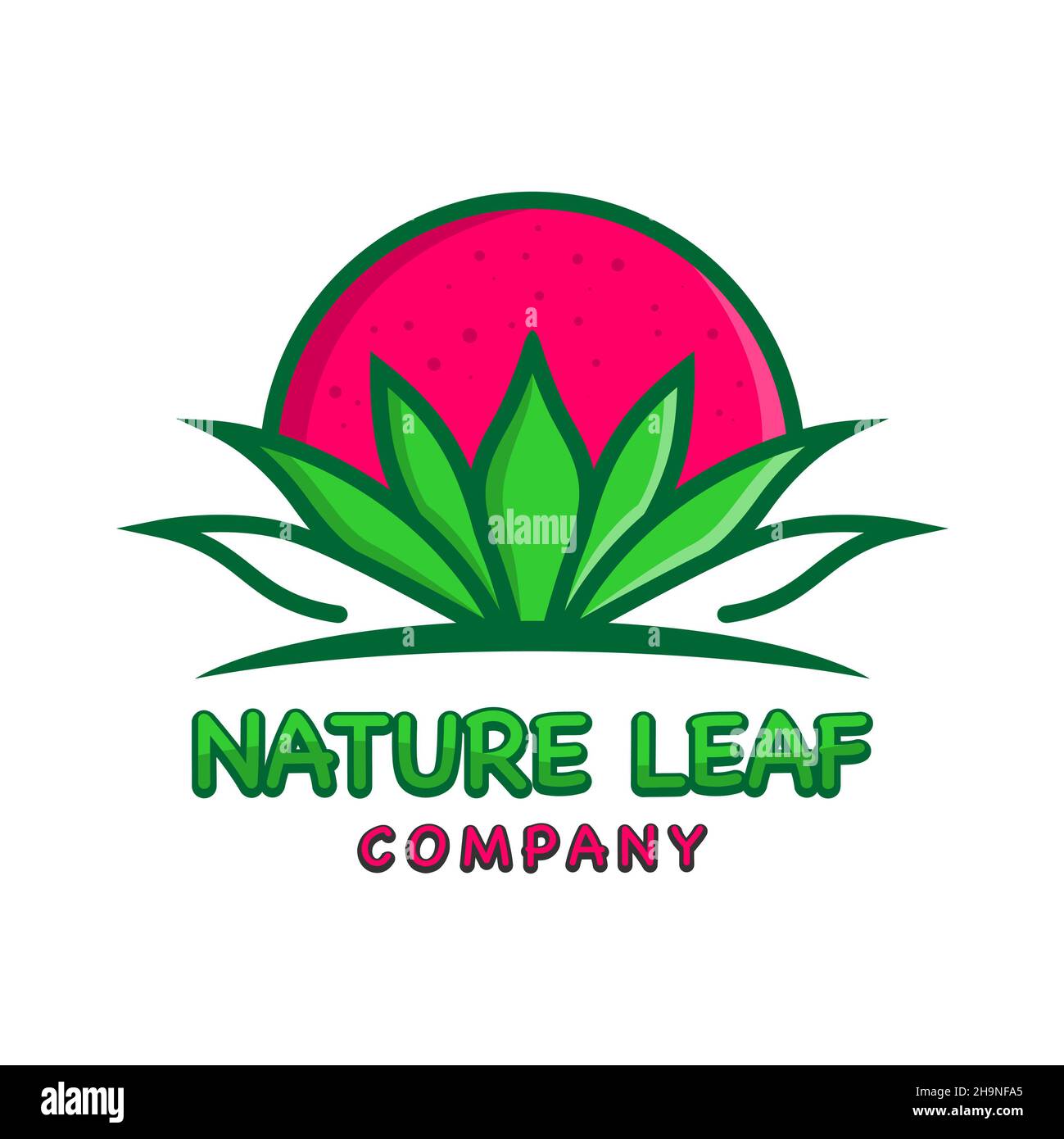 natural leaf logo design template Stock Photo - Alamy