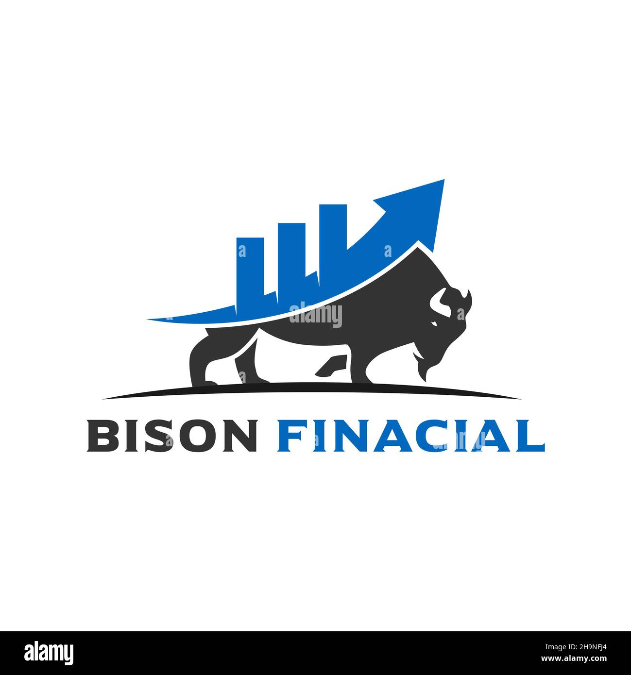 bison financial logo design template Stock Photo