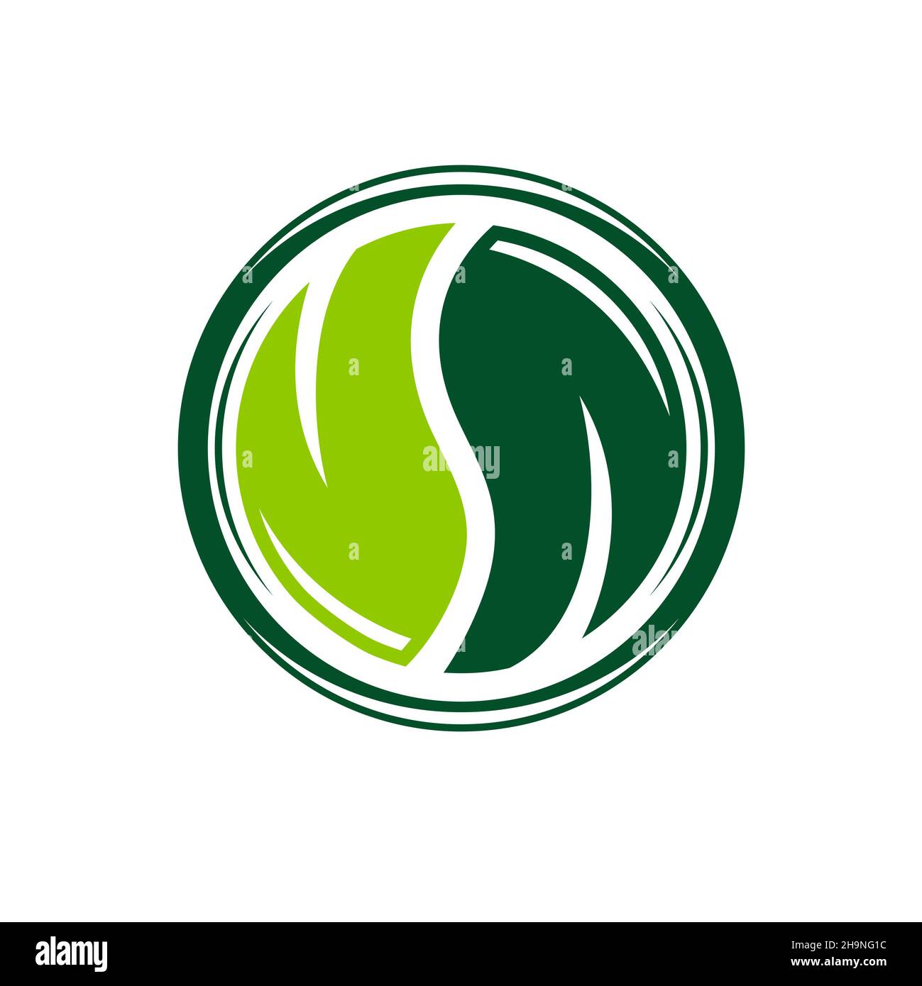Yin and Yang leaf logo design Stock Photo - Alamy