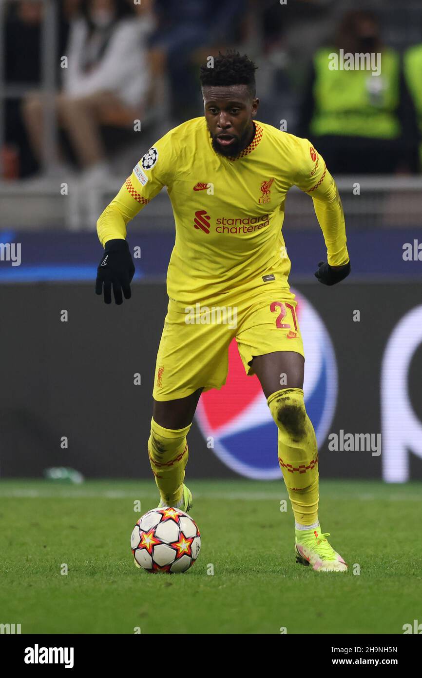 Milan, Italy, 7th December 2021. Divock Origi of Liverpool during the UEFA Champions League match at Giuseppe Meazza, Milan. Picture credit should read: Jonathan Moscrop / Sportimage Credit: Sportimage/Alamy Live News Stock Photo