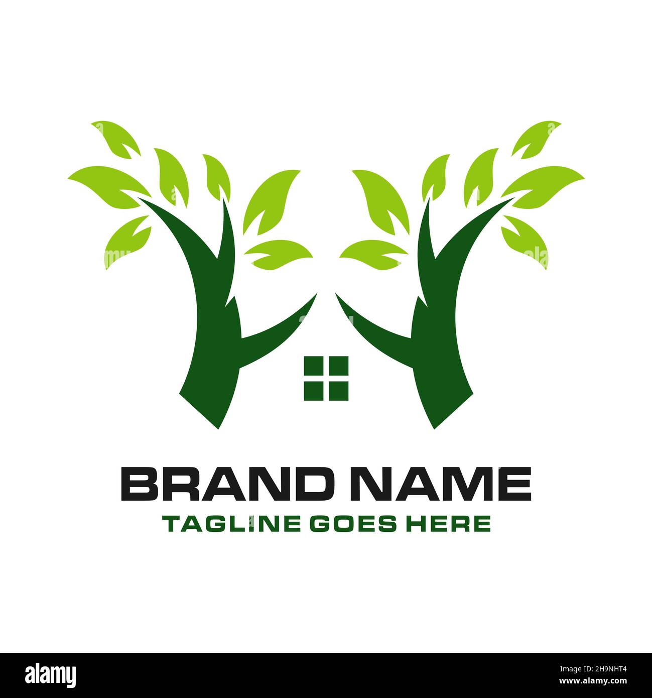 home logo with trees your company Stock Photo Alamy