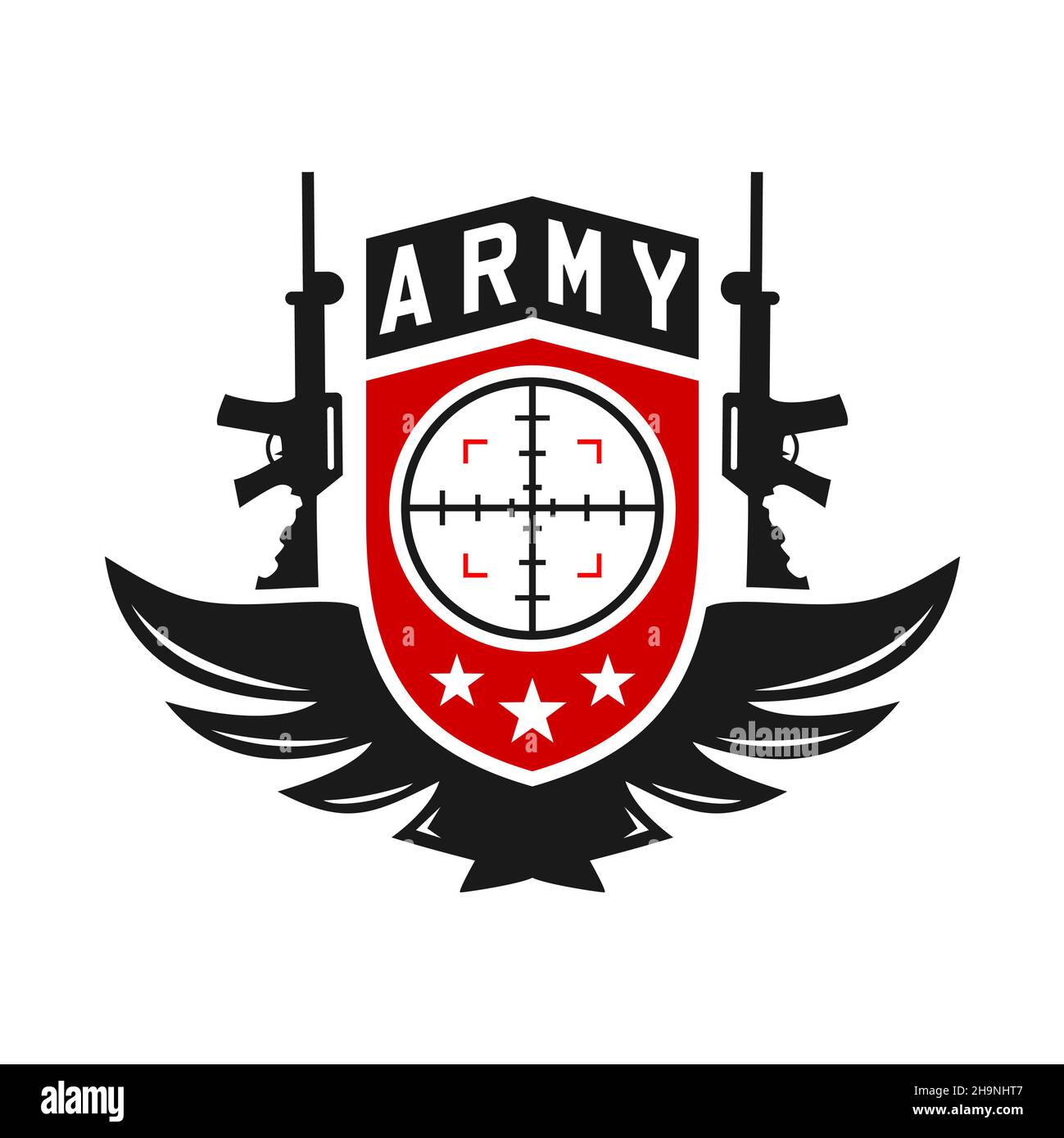 army weapons logo your company Stock Photo Alamy