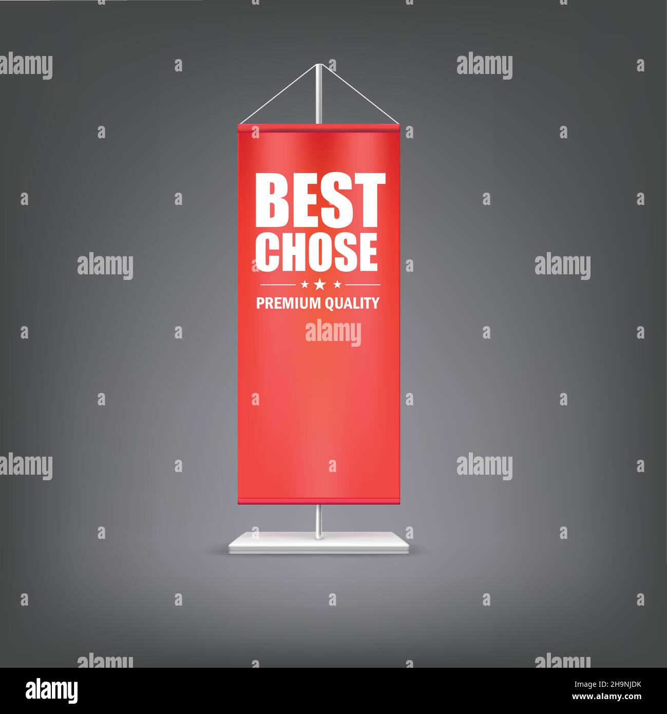 Best chose. Vertical red flag at the pillar. Stock Vector