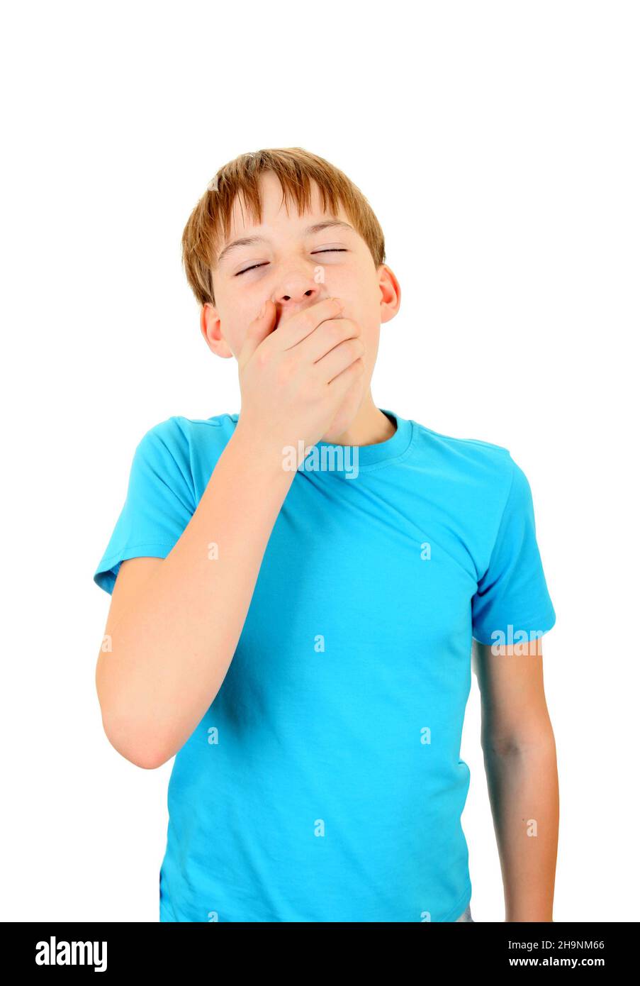 Kid Yawning Isolated on the White Background Stock Photo - Alamy