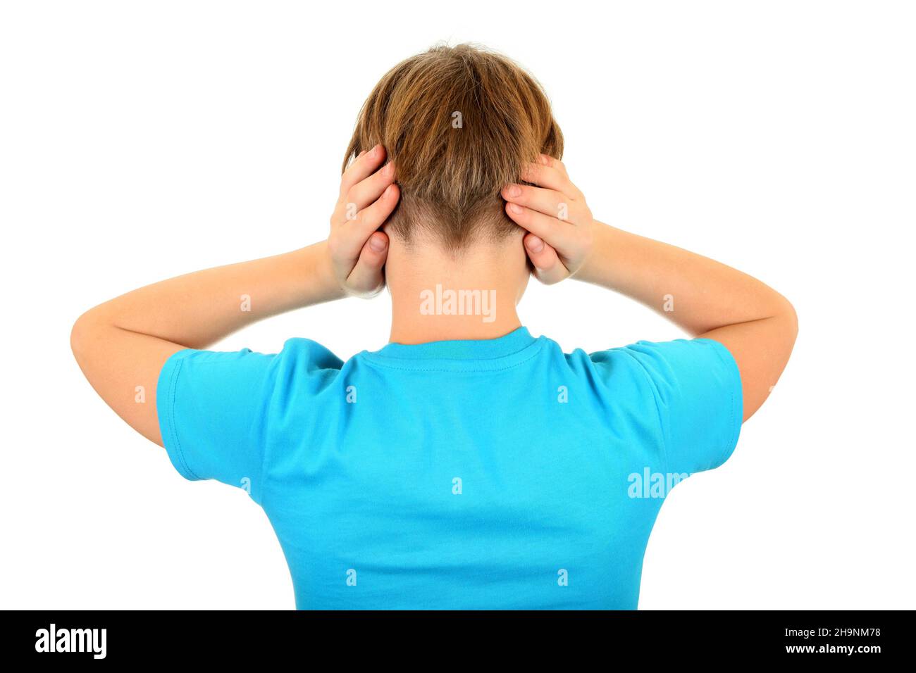 Small boy rear view on white hi-res stock photography and images - Alamy