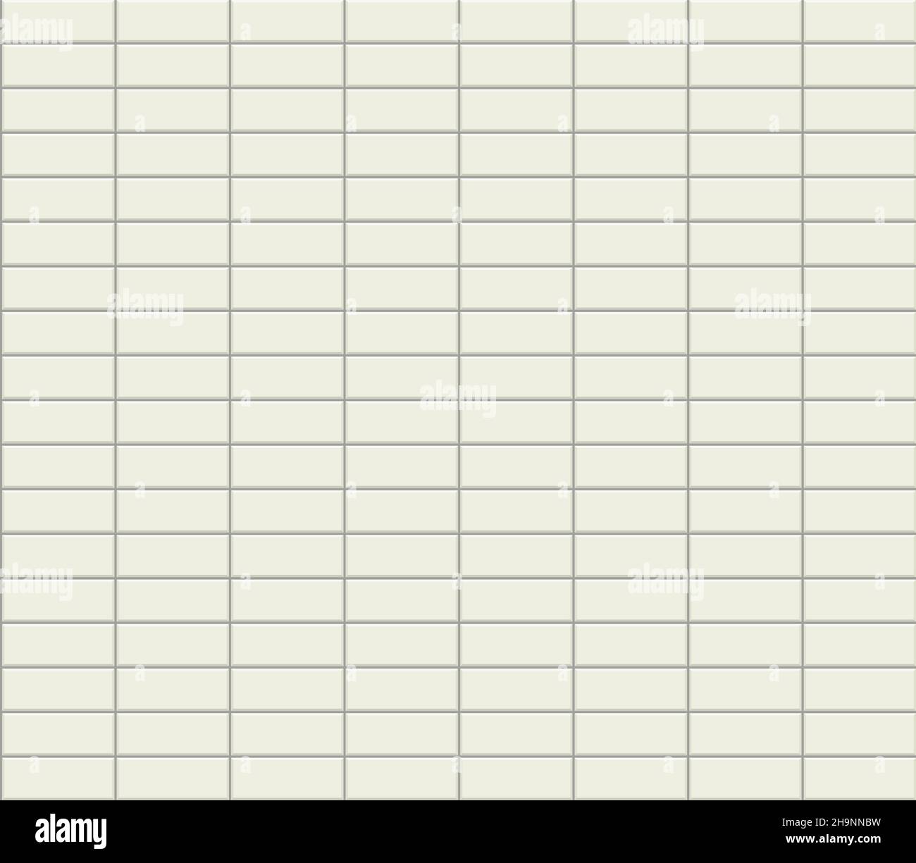 Subway tile pattern. Metro white ceramic bricks background. Vector