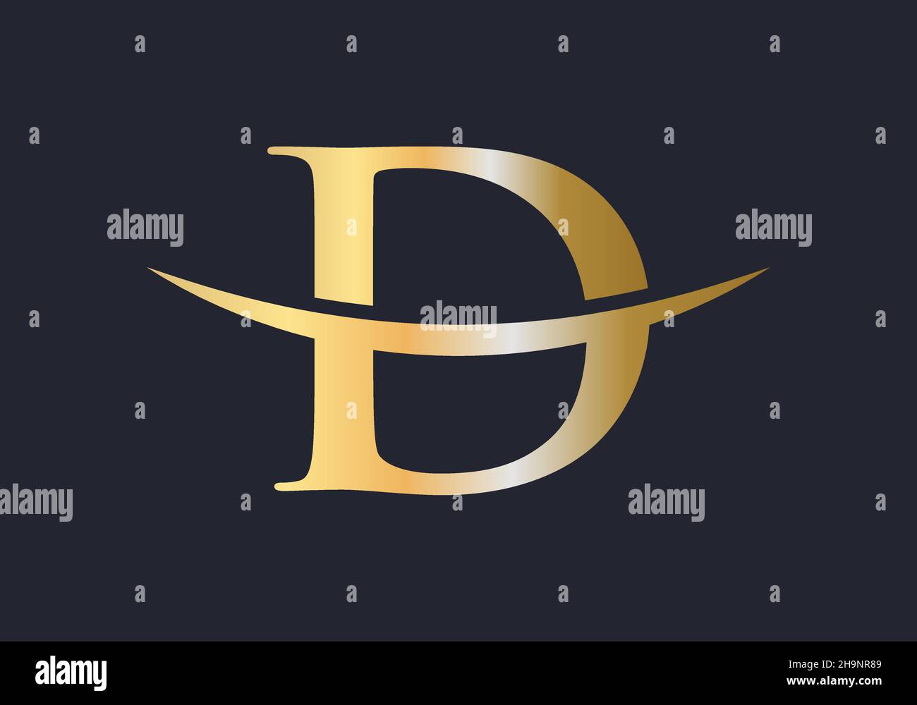 Initial Gold D letter logo design. D logo design vector template Stock ...
