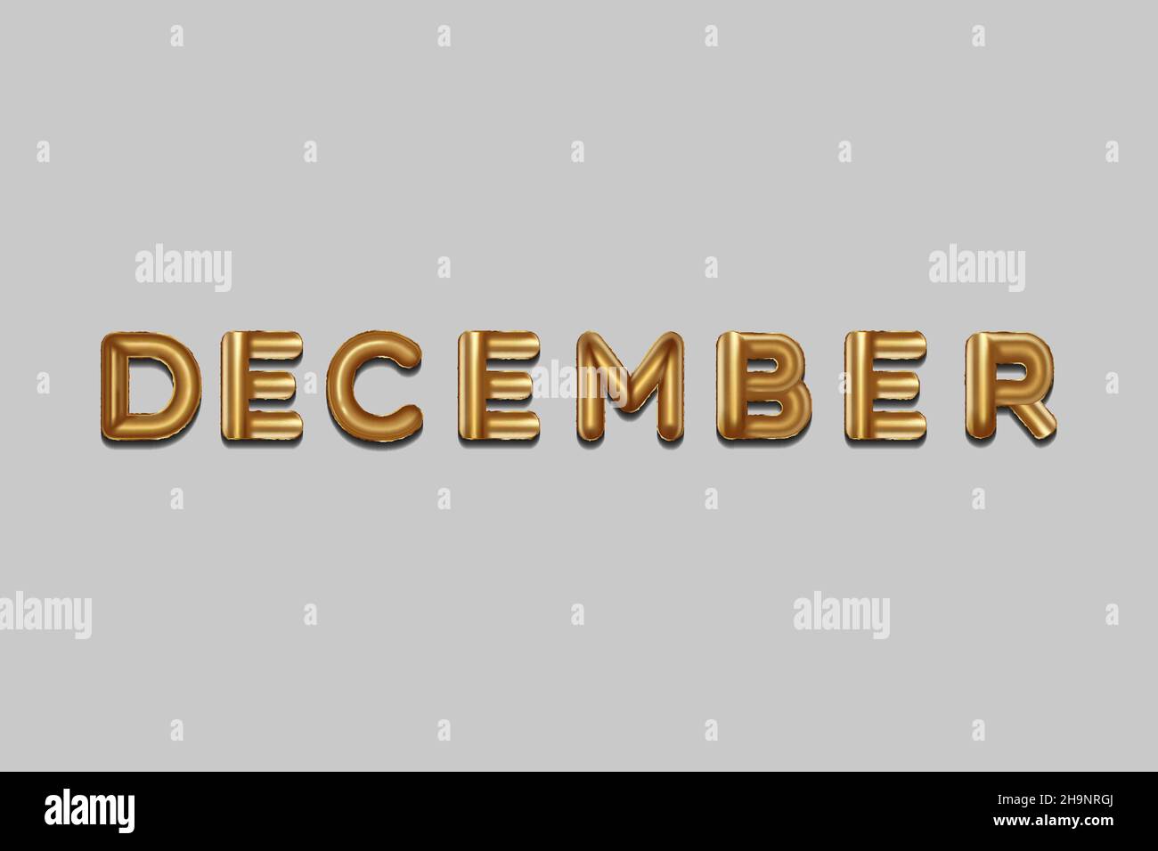 december written with golden foil balloons. december letter golden ...