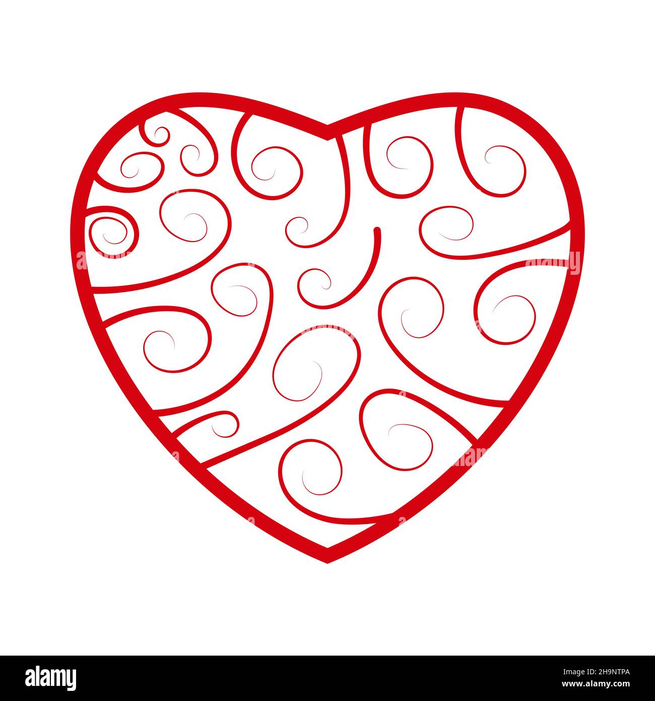 Red heart on white background. Vector Stock Vector Image & Art - Alamy