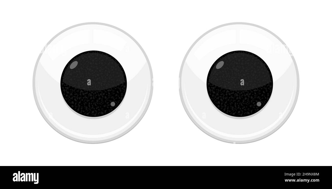 Plastic toy safety wobbly eyes flat style design vector illustration