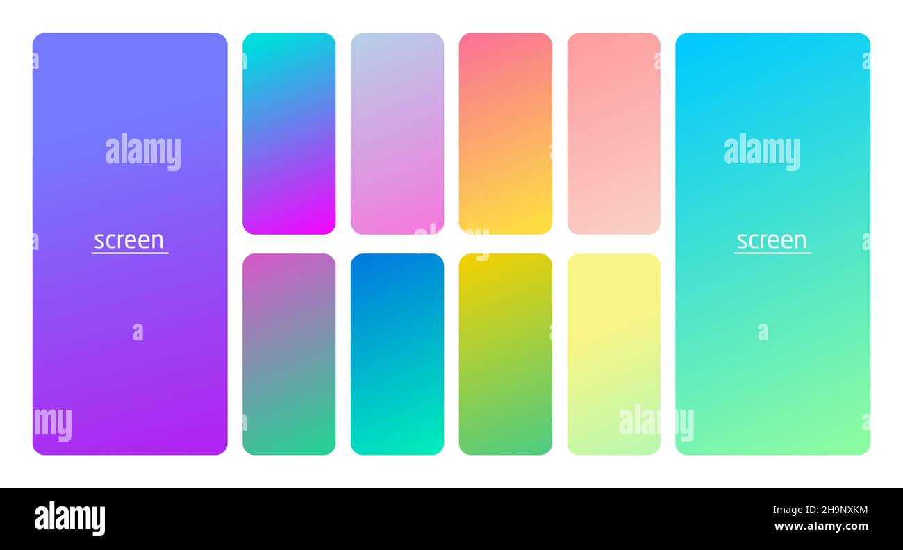 Pastel gradient smooth and soft vibrant color background set Stock ...