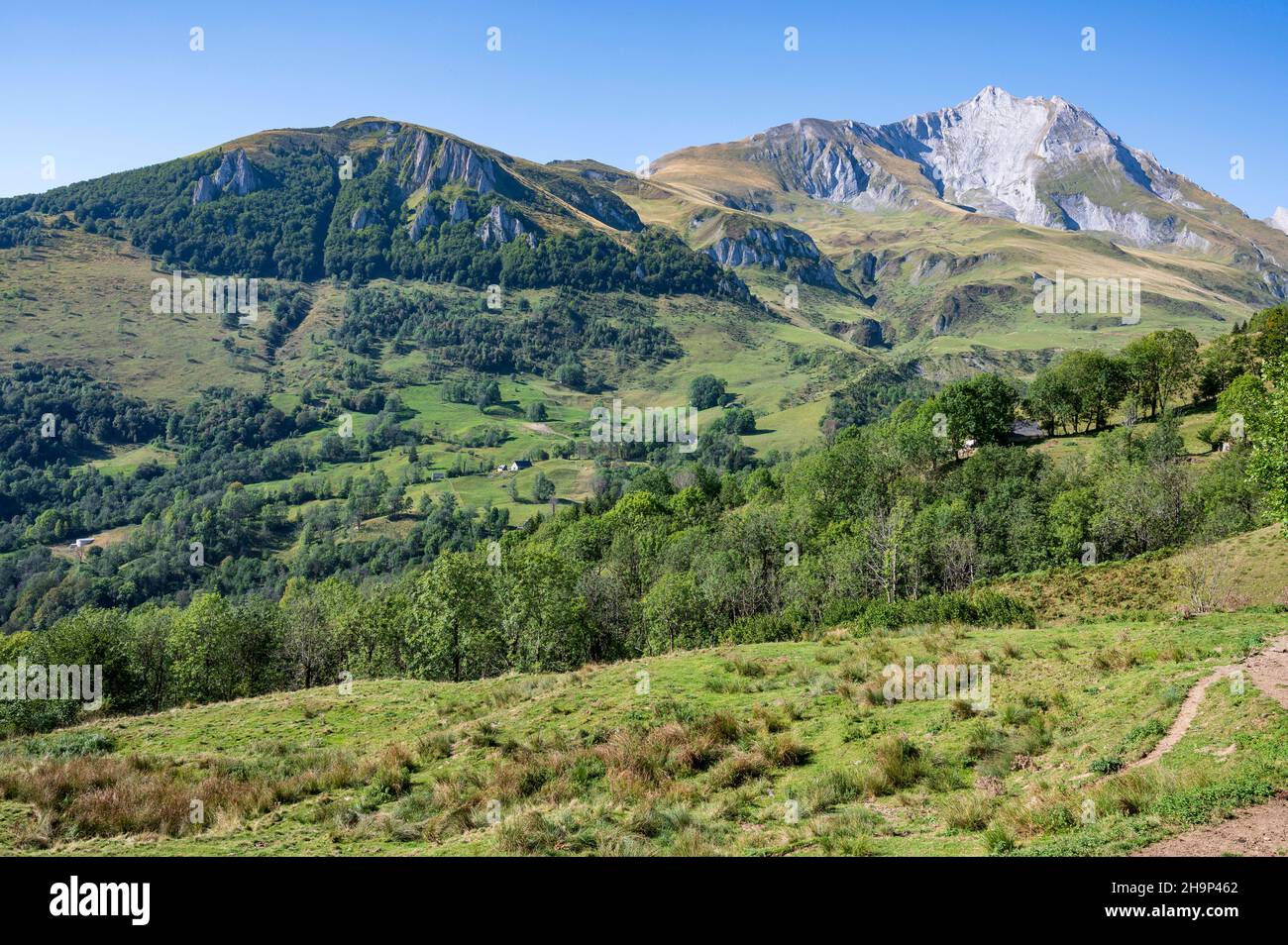 The unspoilt landscape of the Val d'Azun of the High Pyrenees, Occitanie, France Stock Photo