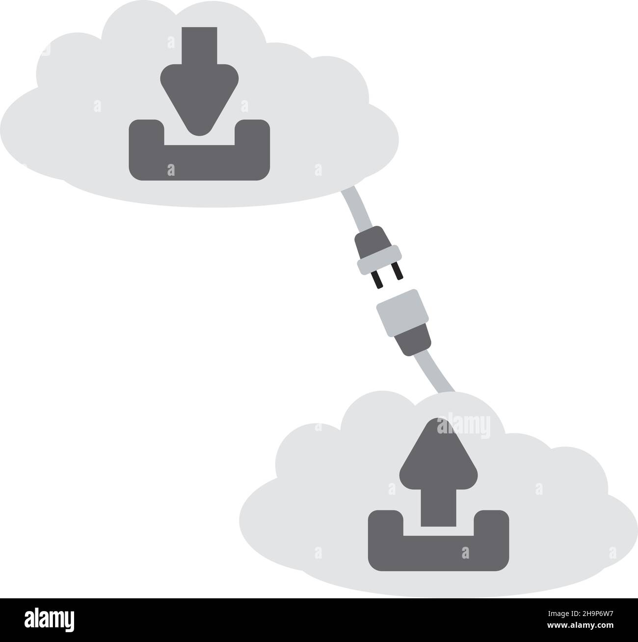 Cloud Connection Icon. Flat Color Design. Vector Illustration Stock ...