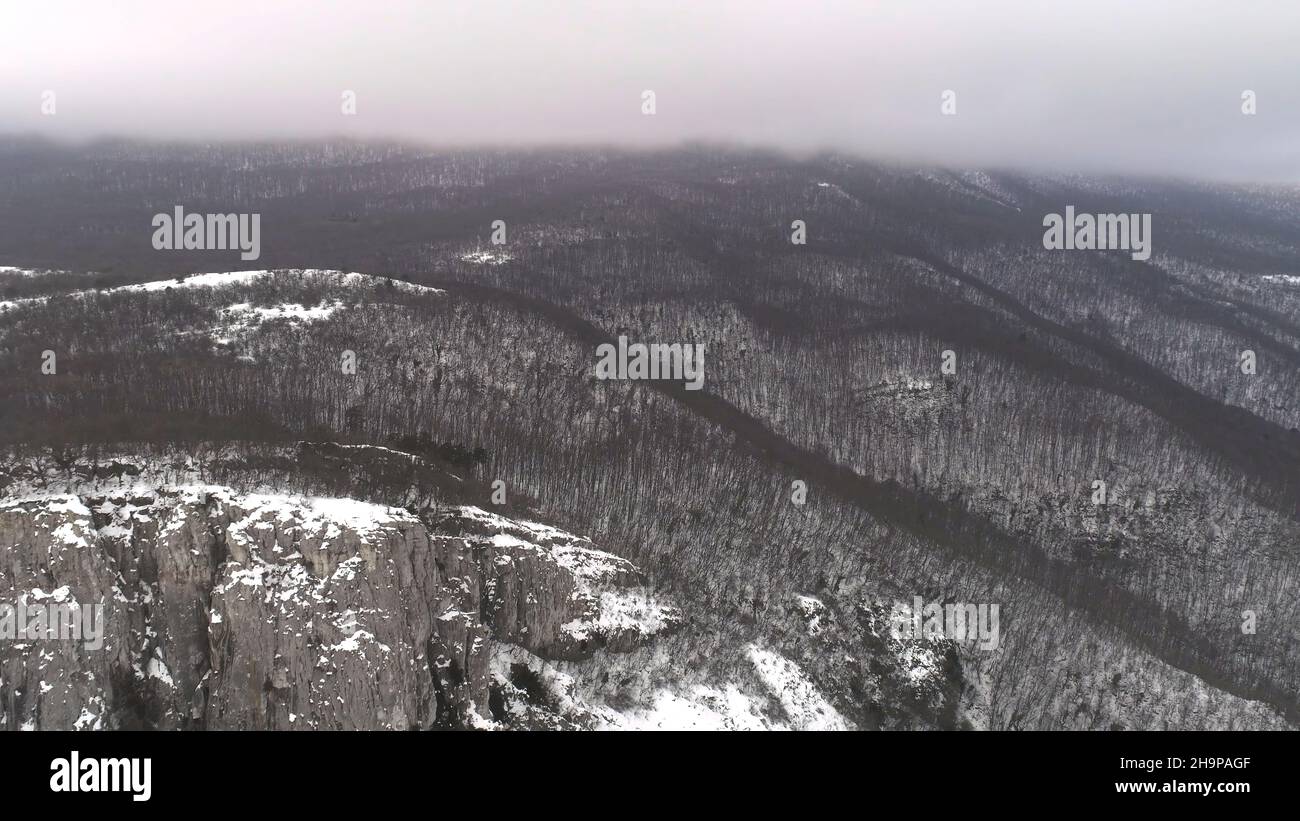 Aerial shot mountain cliff blue hi-res stock photography and images - Alamy