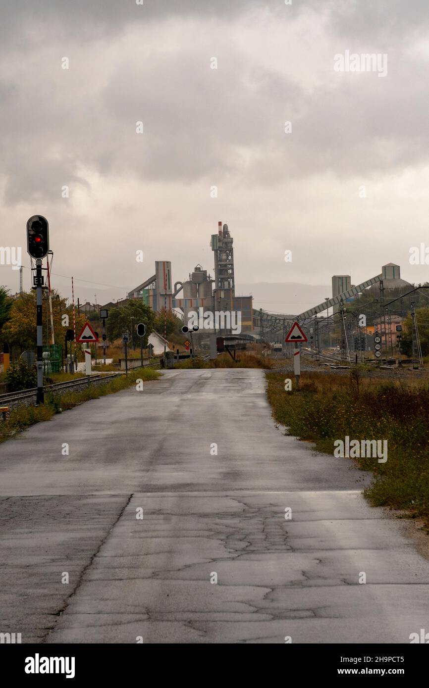 Road to the industrial city in Cantabria Stock Photo Alamy