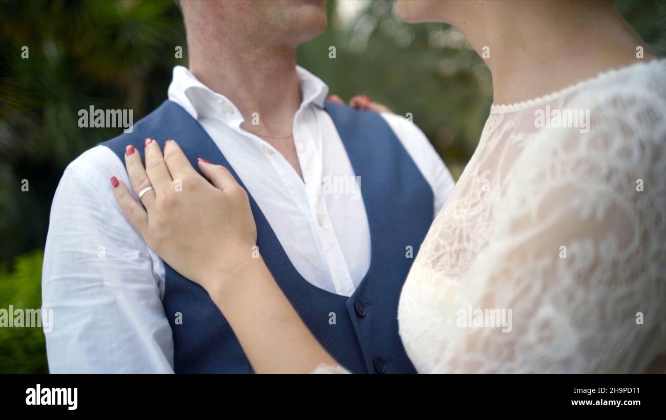 Happy newlywed couple tenderly hi-res stock photography and images - Alamy