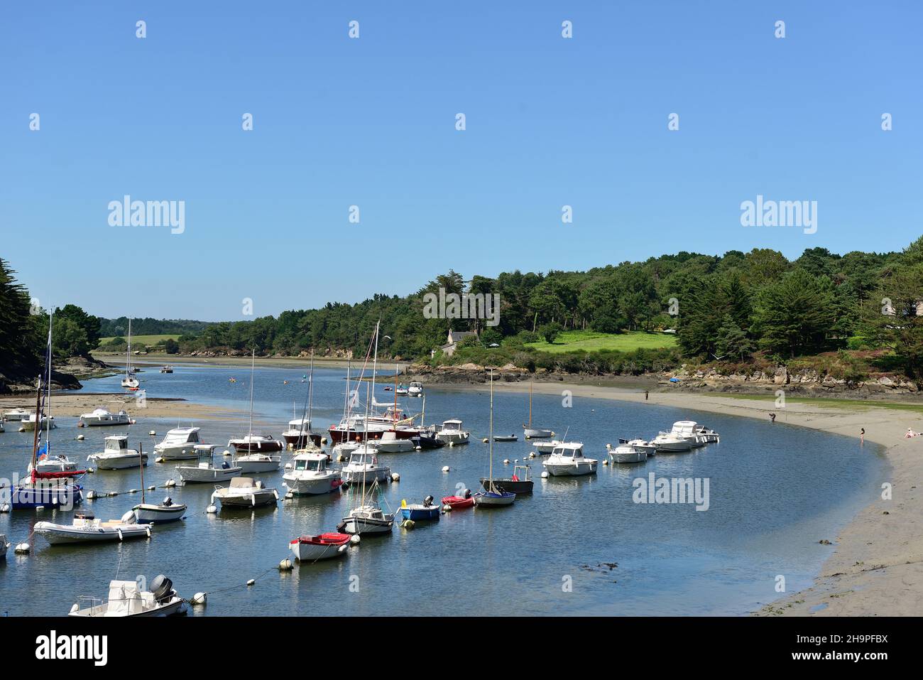 Nevez (Brittany, north-western France): harbour of “Kerdruc sur l'Aven” Stock Photo