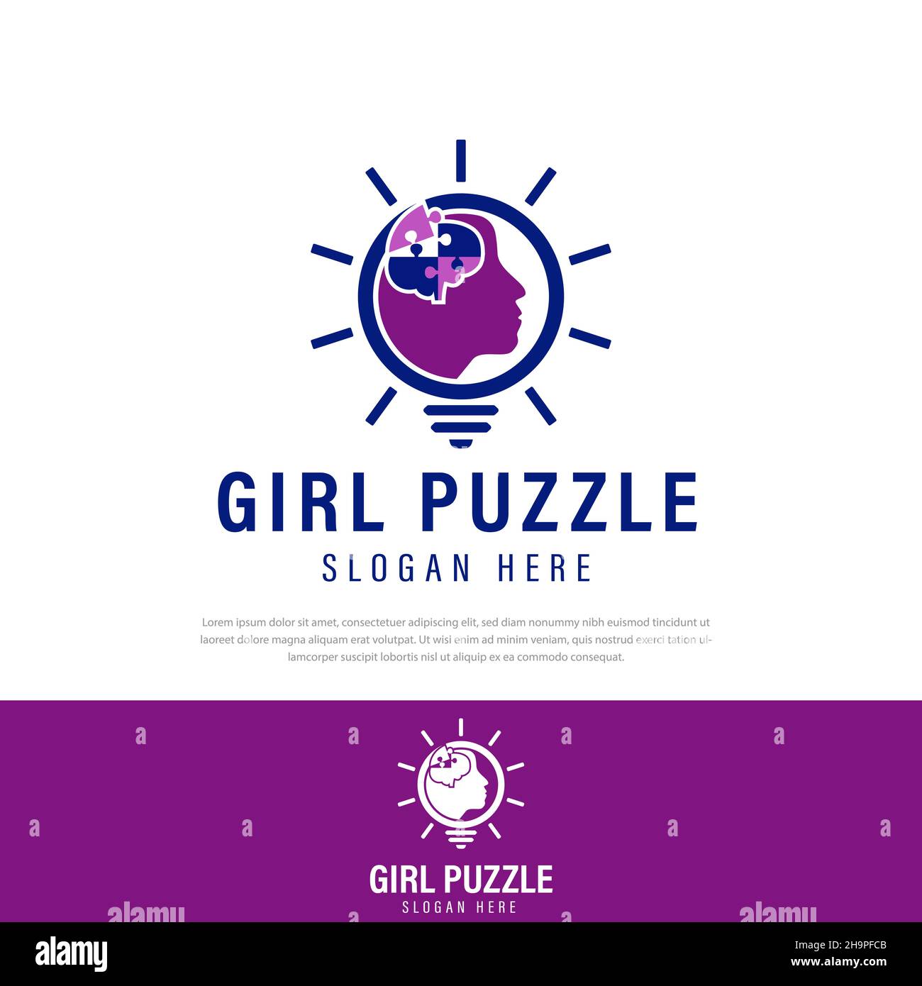 Light brain puzzle logo design.template design, symbol, icon, template ...