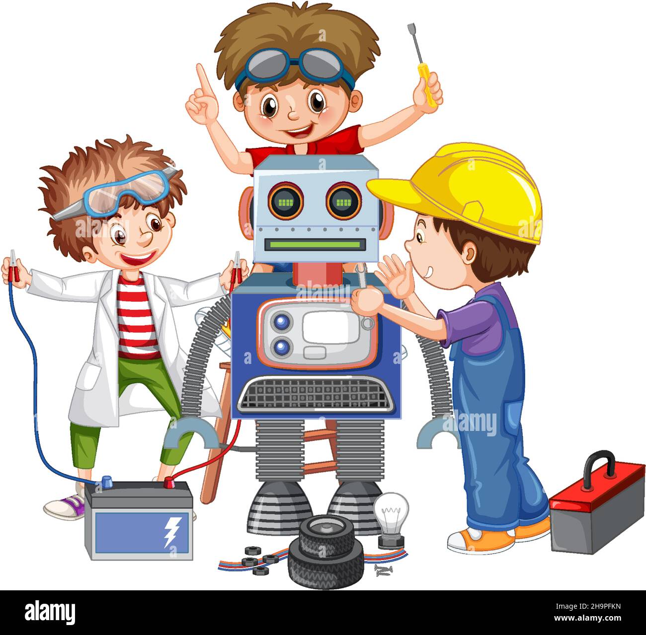Hand Drawn robot toy for kids illustration 12665160 PNG