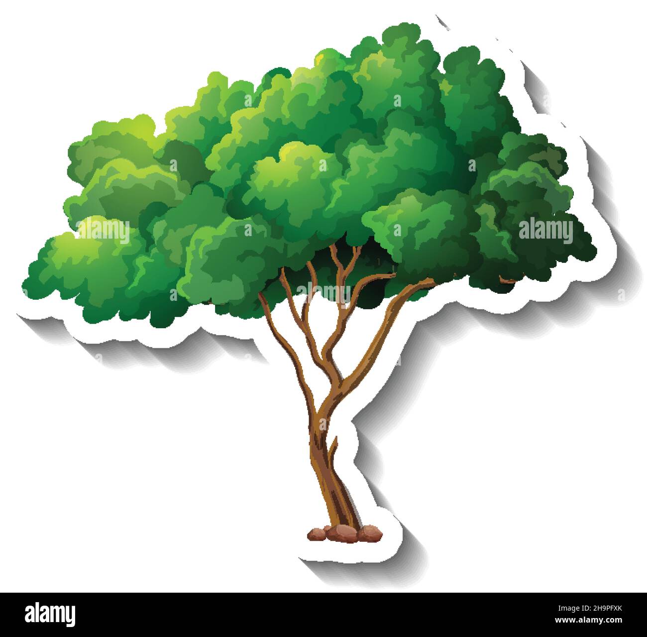Tree sticker on white background illustration Stock Vector Image & Art ...