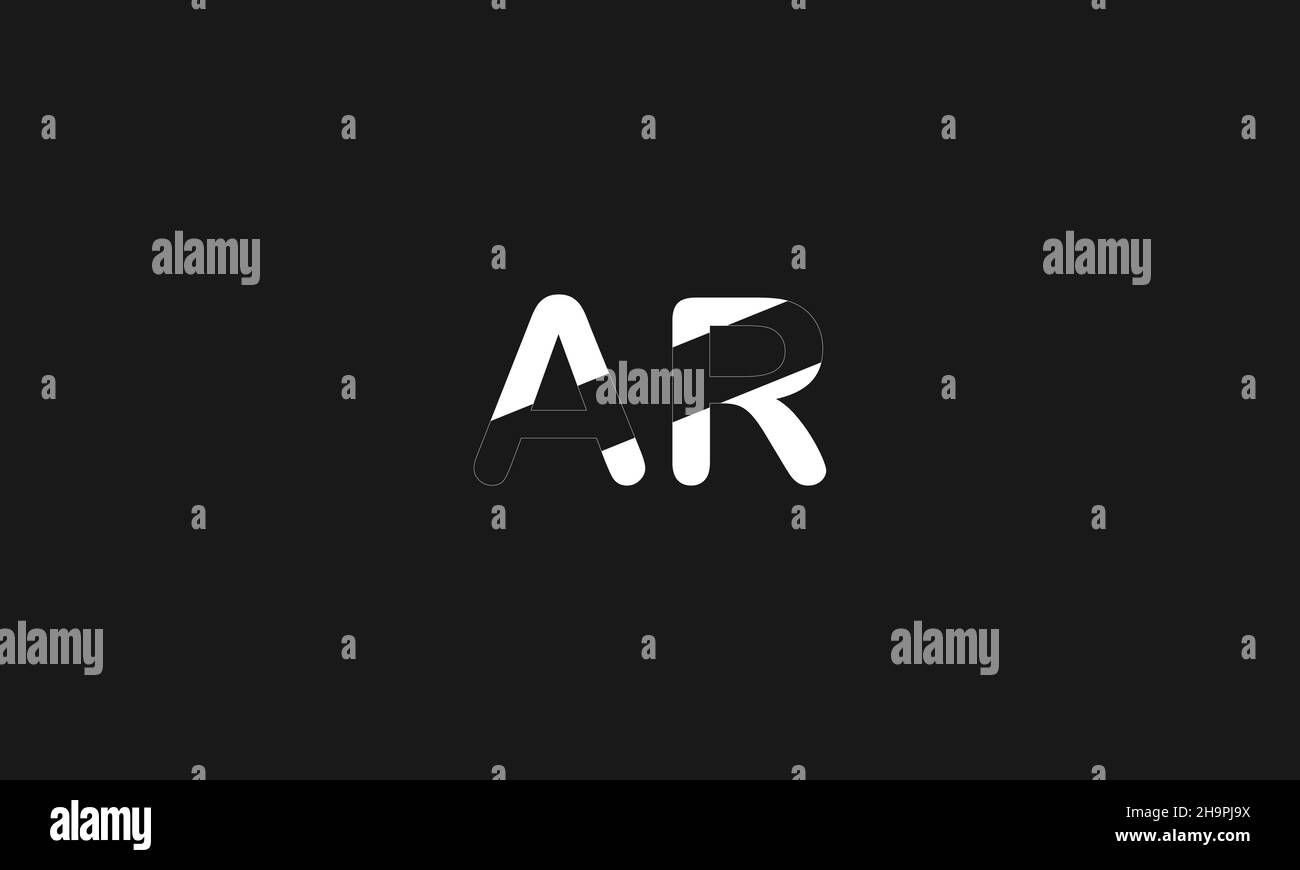 Initial letter AR uppercase modern logo design template elements. Vector Stock Vector