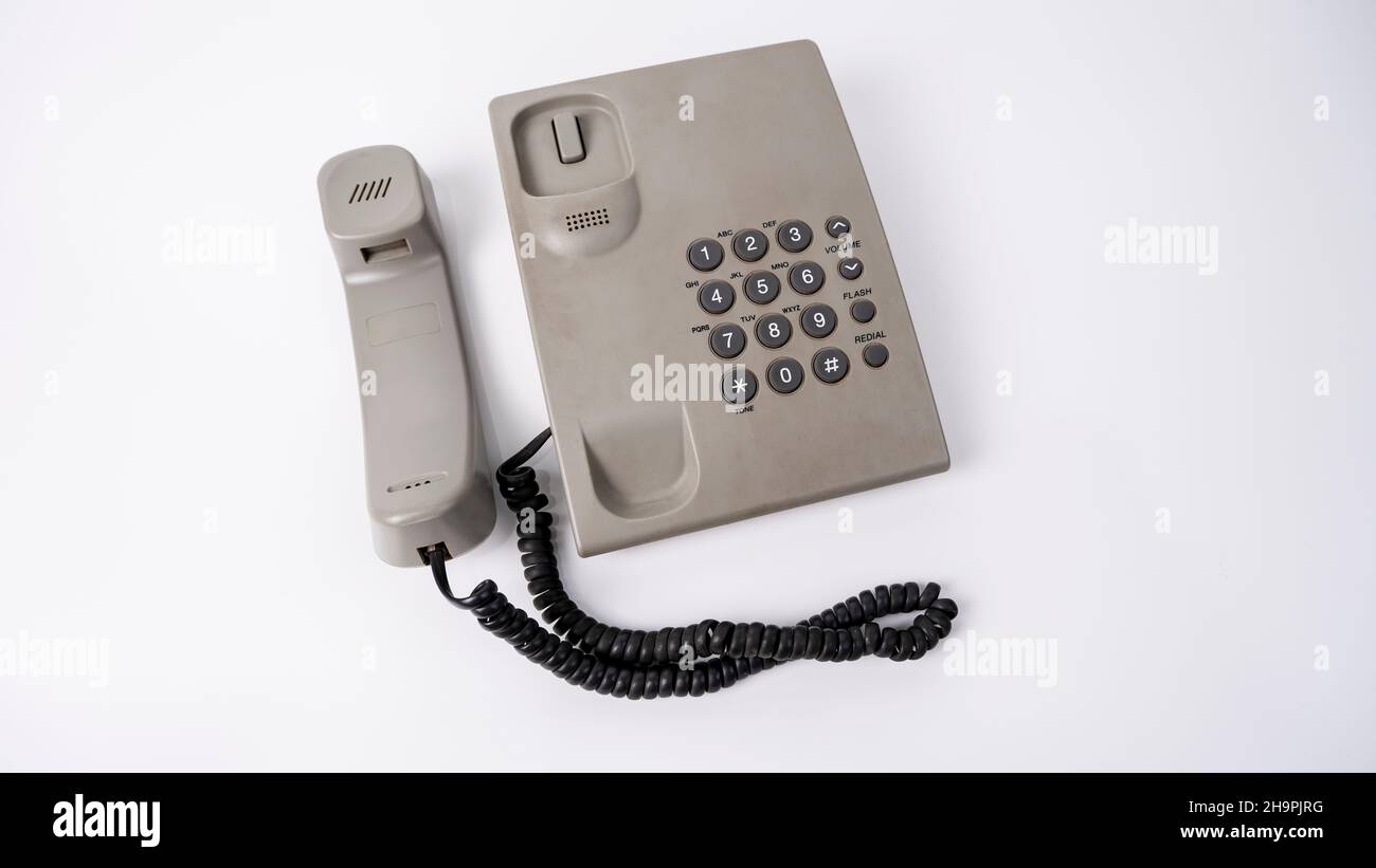 A wired telephone (or telefon) is a telephone connected to the public  switched telephone network (PSTN) by a wire called a wireline Stock Photo -  Alamy