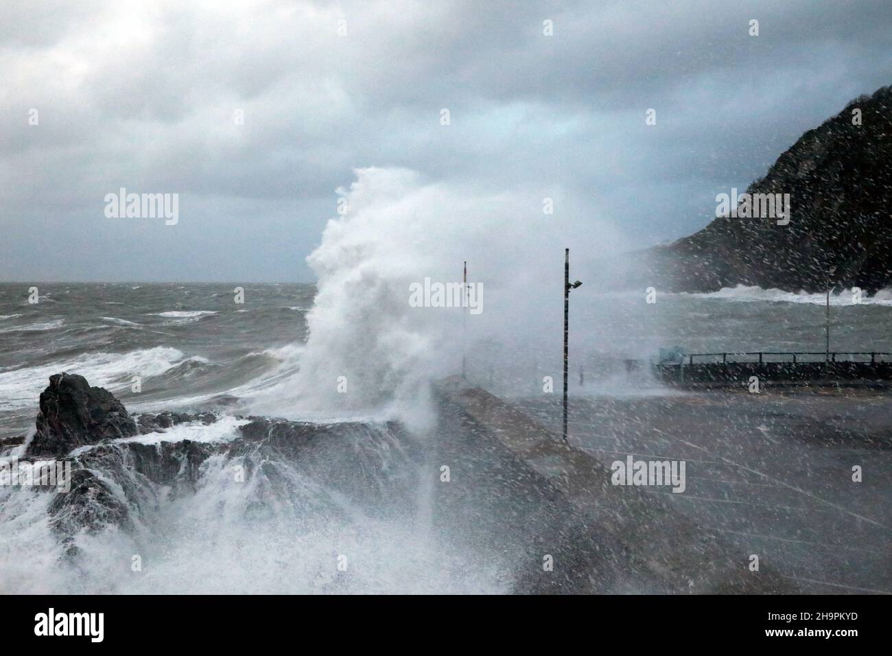 Storm Barra hits Ilfracombe - North Devon, UK Stock Photo