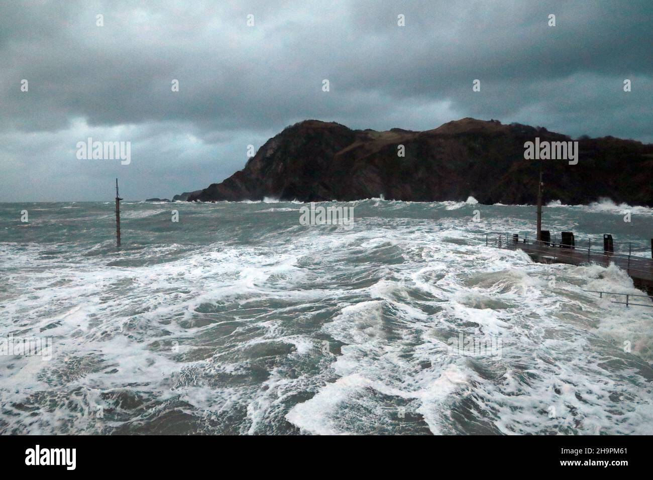 Storm Barra hits Ilfracombe - North Devon, UK Stock Photo