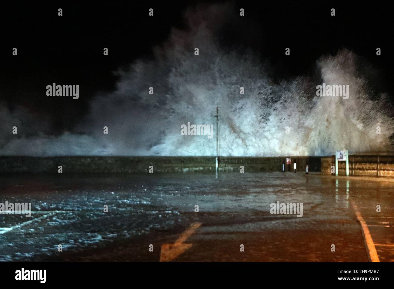 Storm Barra hits Ilfracombe - North Devon, UK Stock Photo