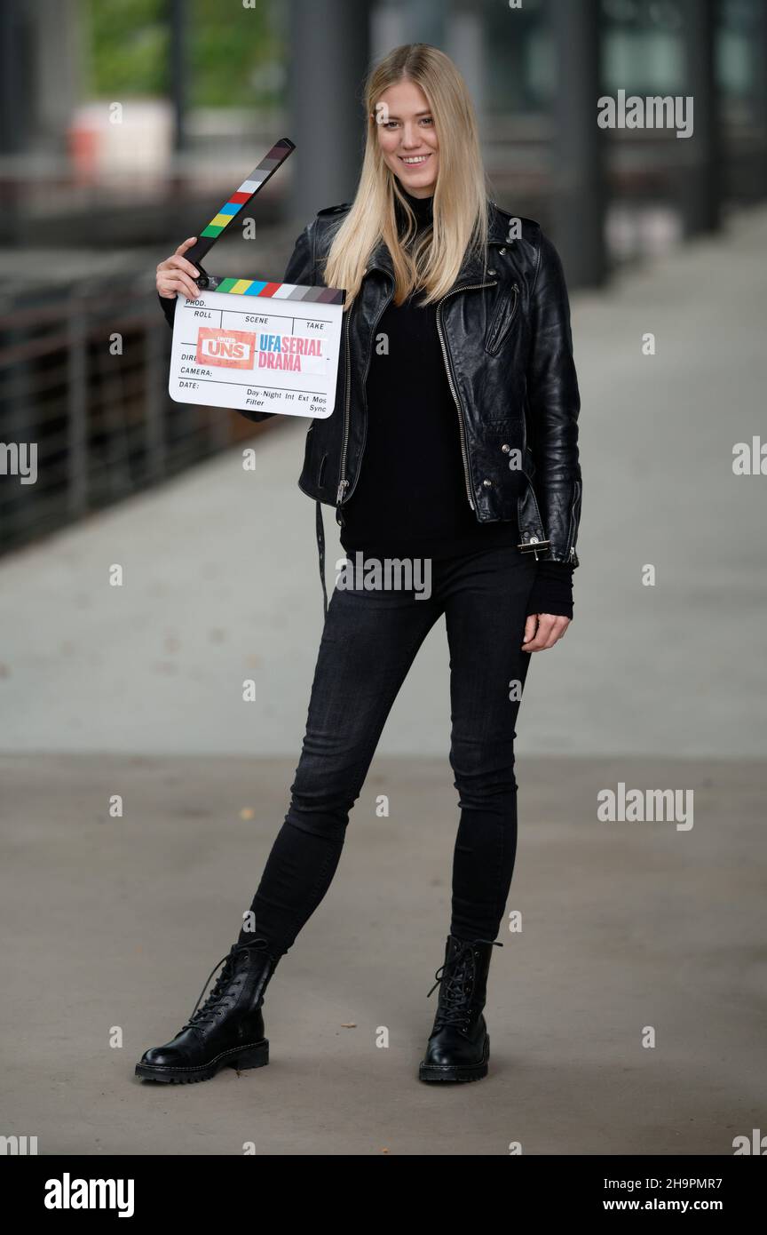 Cologne, Germany. 17th Nov, 2021. Actress and model Larissa Marolt stands  at a press event on the premises of MMC Studios. Marolt will be in front of  the camera for the RTL | Jacken