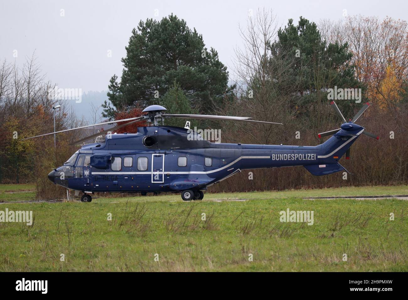German Federal Police Helicopter Stock Photo