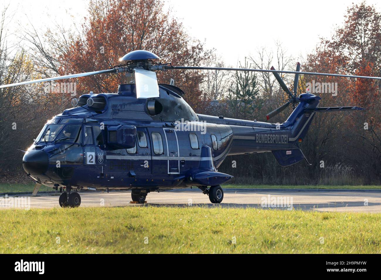 German Federal Police Helicopter Stock Photo
