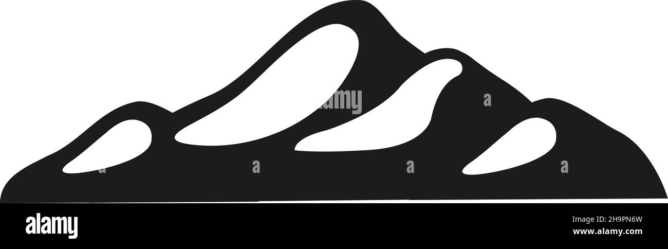 High hill range icon. Mountain landscape logo Stock Vector